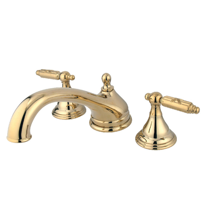 Kingston Brass KS5532GL Georgian Two-Handle Deck Mount Roman Tub Faucet, Polished Brass