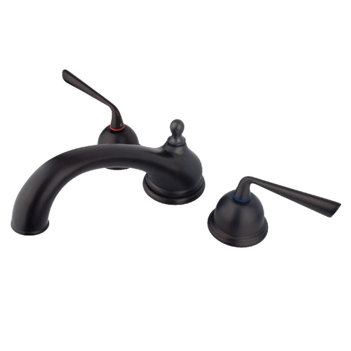 Kingston Brass KS3355ZL Silver Sage Two-Handle Deck Mount Roman Tub Faucet, Oil Rubbed Bronze