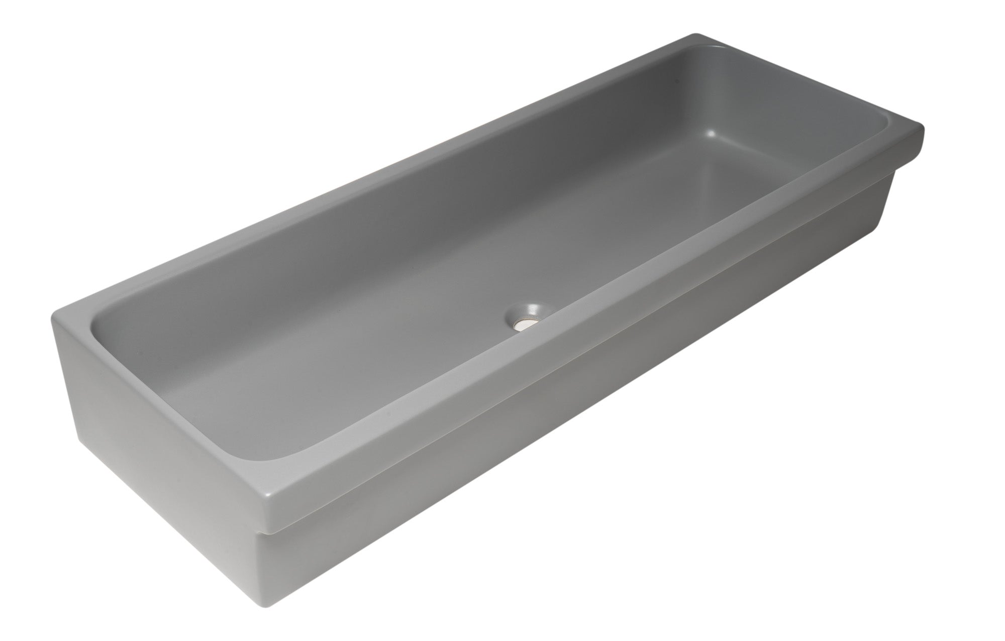 ALFI AB48TRGM 48" Grey Matte Above Mount Fireclay Bathroom Trough Sink