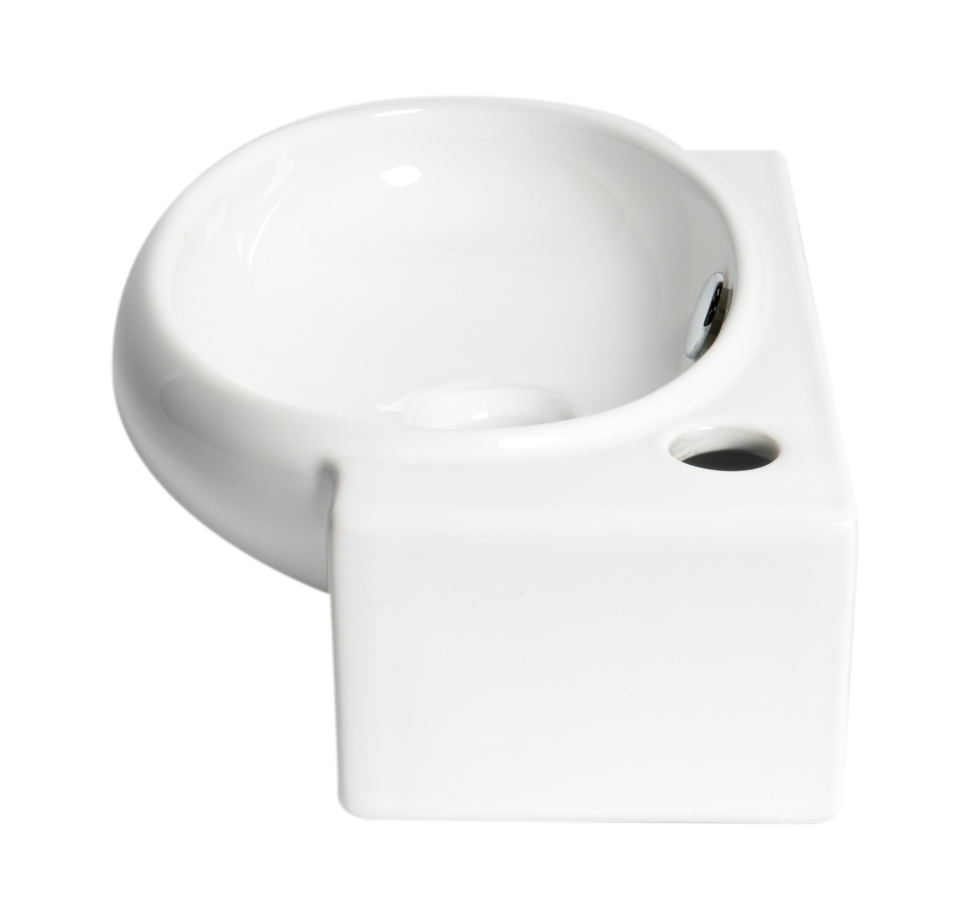ALFI ABC117 White 17" Small Wall Mounted Ceramic Sink with Faucet Hole
