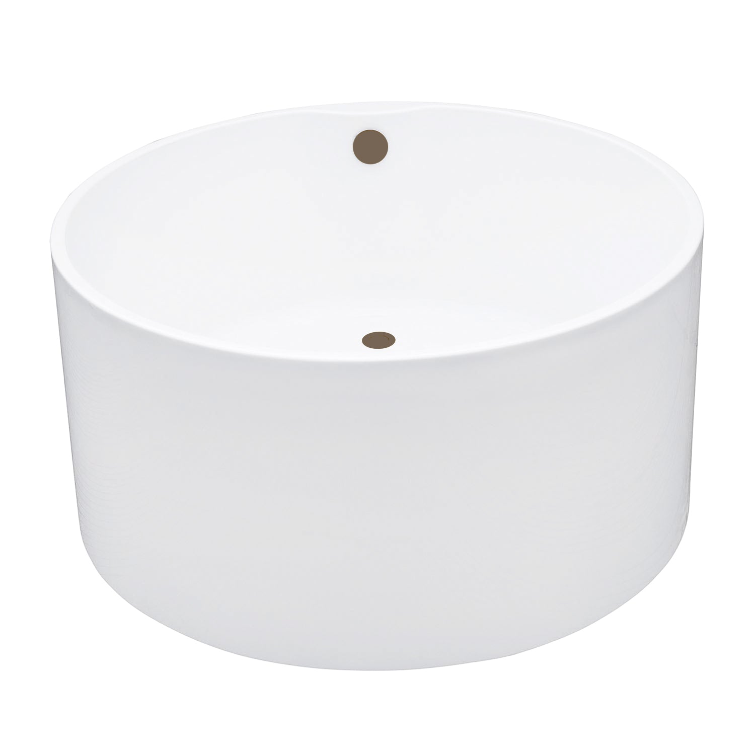 Kingston Brass VTRO454523M3 45" Acrylic Round Double Ended Freestanding Tub with Overflow/Drain Assembly, Glossy White/Antique Brass