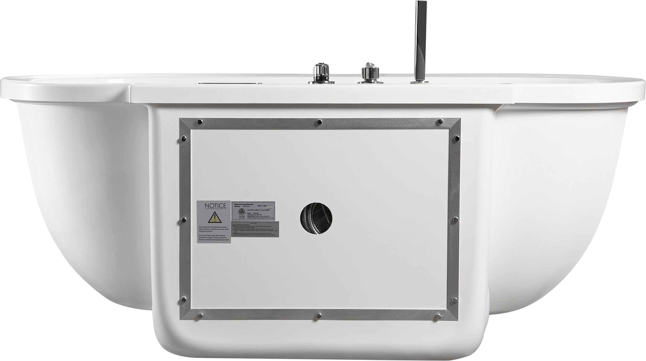 EAGO AM128ETL 6 ft Acrylic White Whirlpool Bathtub with Fixtures