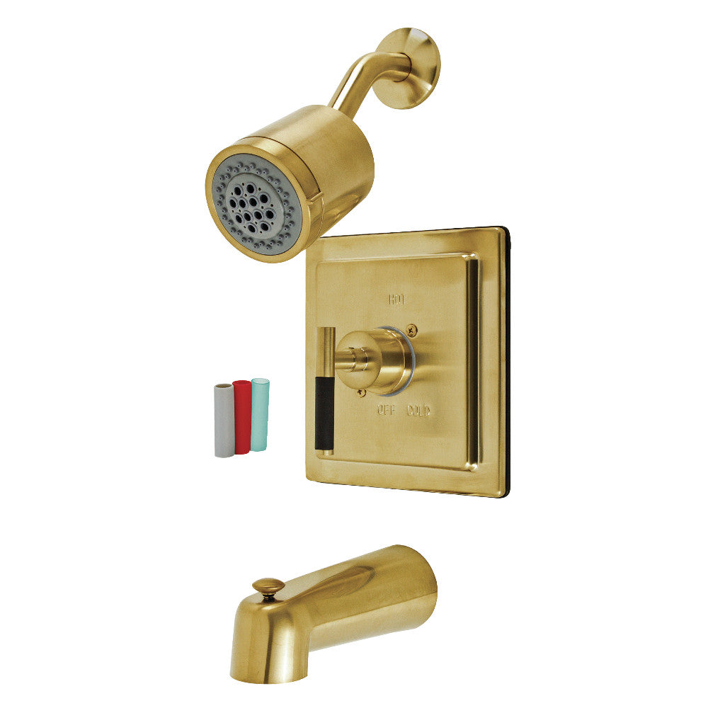 Kingston Brass KB4657CKL Kaiser Single-Handle Pressure Balanced Tub and Shower Faucet, Brushed Brass