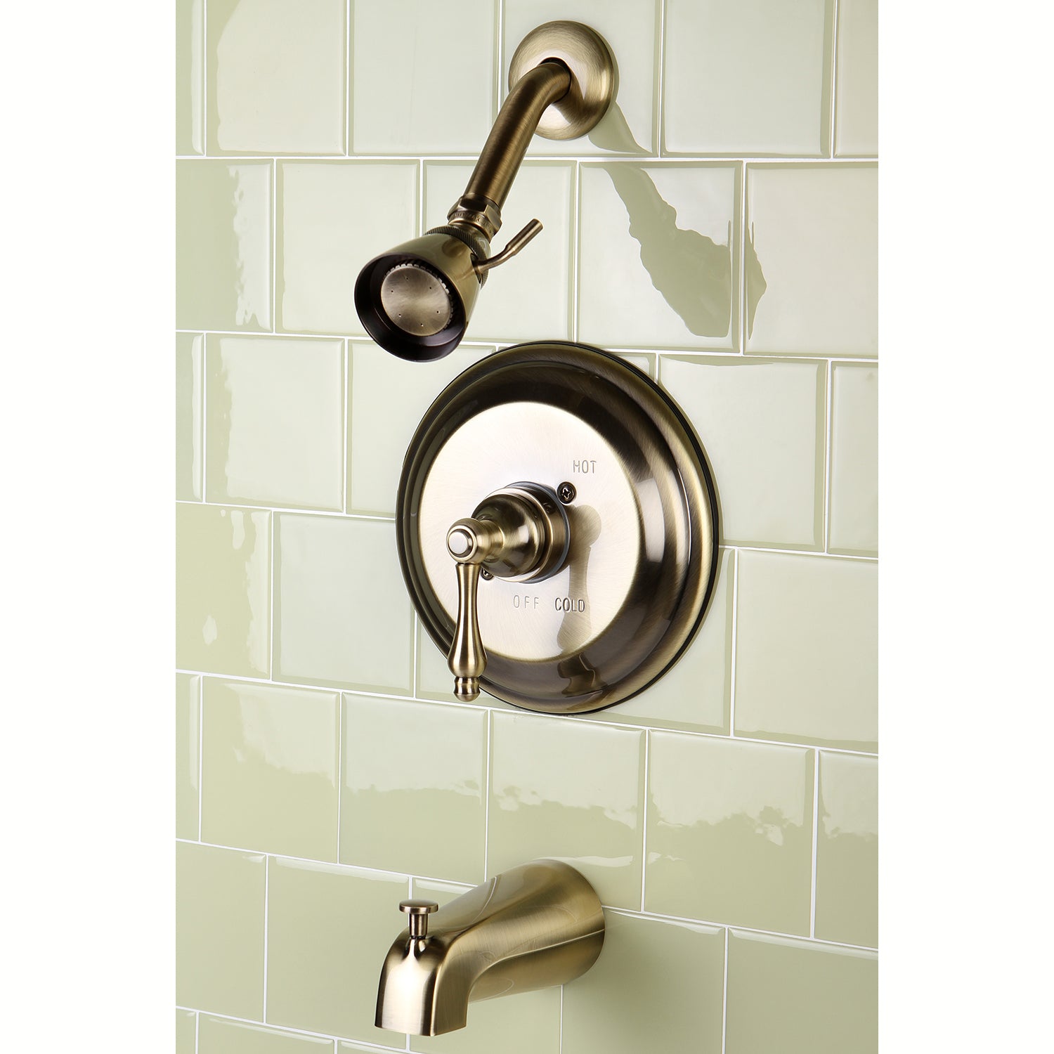 Kingston Brass KB3633AL Restoration Single-Handle Pressure Balanced Tub and Shower Faucet, Antique Brass