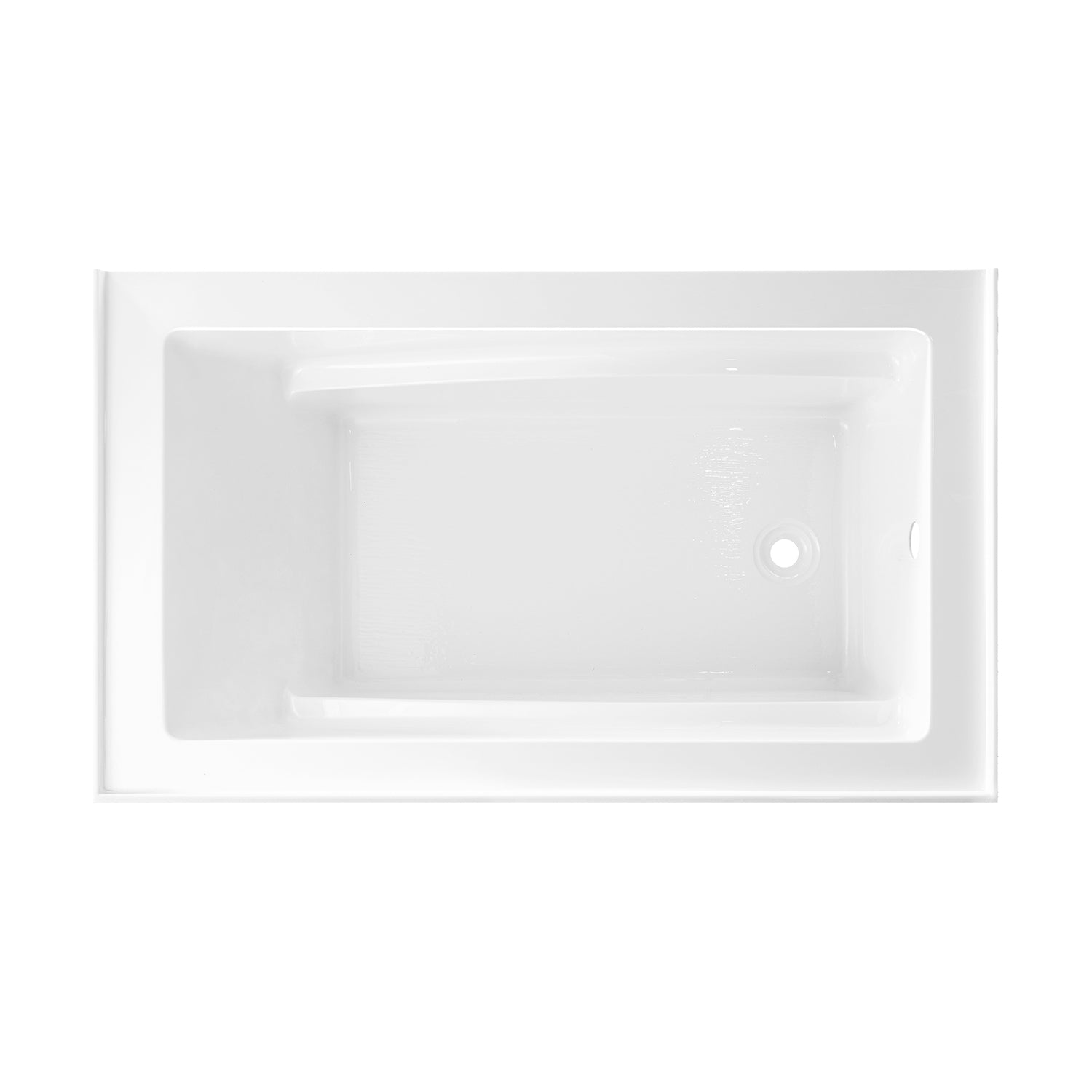 Aqua Eden VTAM5432R22D 54" Acrylic Rectangular 3-Wall Alcove Tub, Right Hand Drain and Anti-Skid Surface, Glossy White