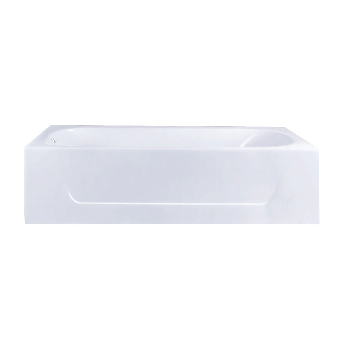 Aqua Eden VCTAP603015L 60" Cast Iron Rectangular 3-Wall Alcove Tub, Left Drain Hole, White