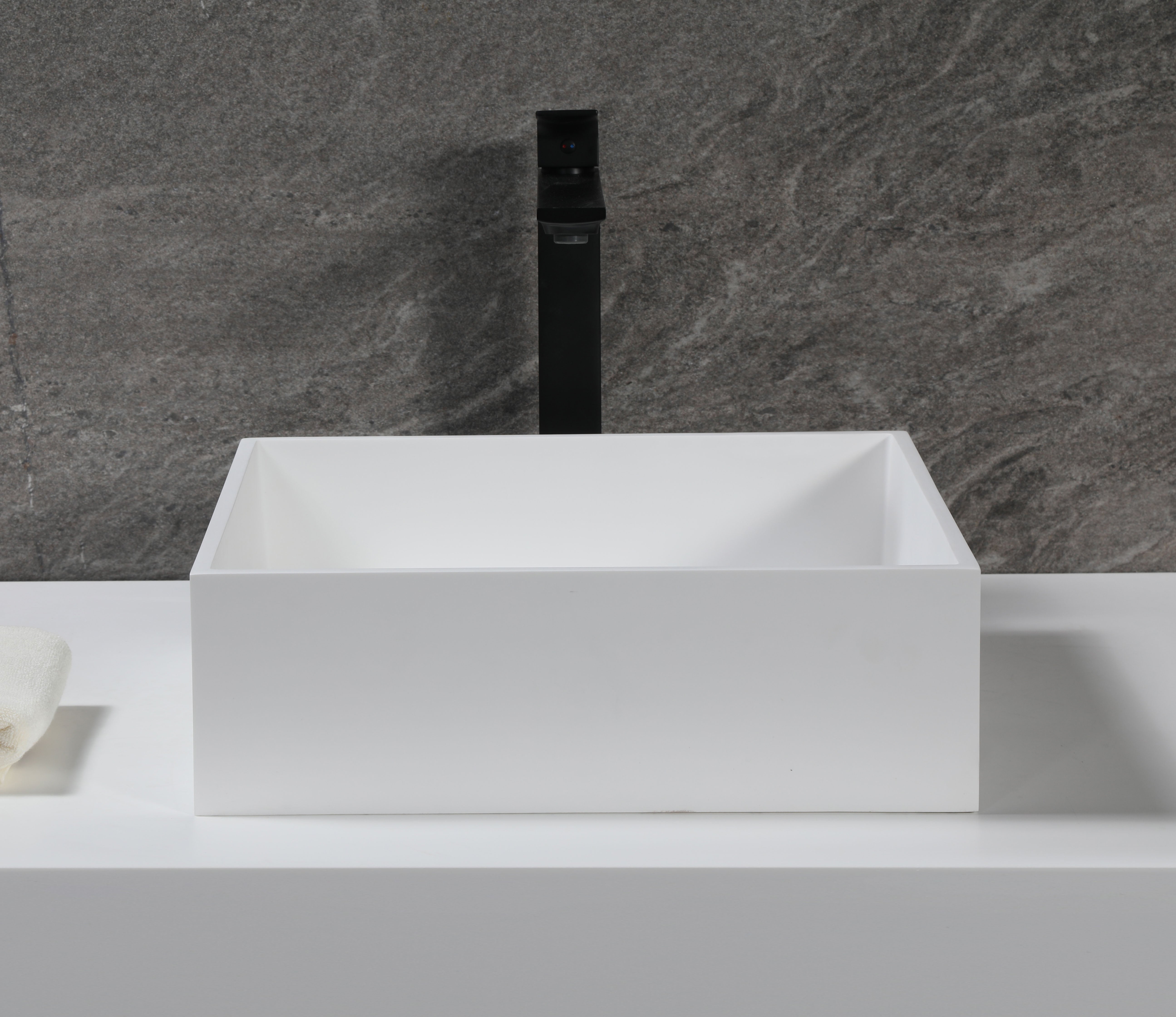 ALFI ABRS14S 14" Square White Matte Solid Surface Resin Sink