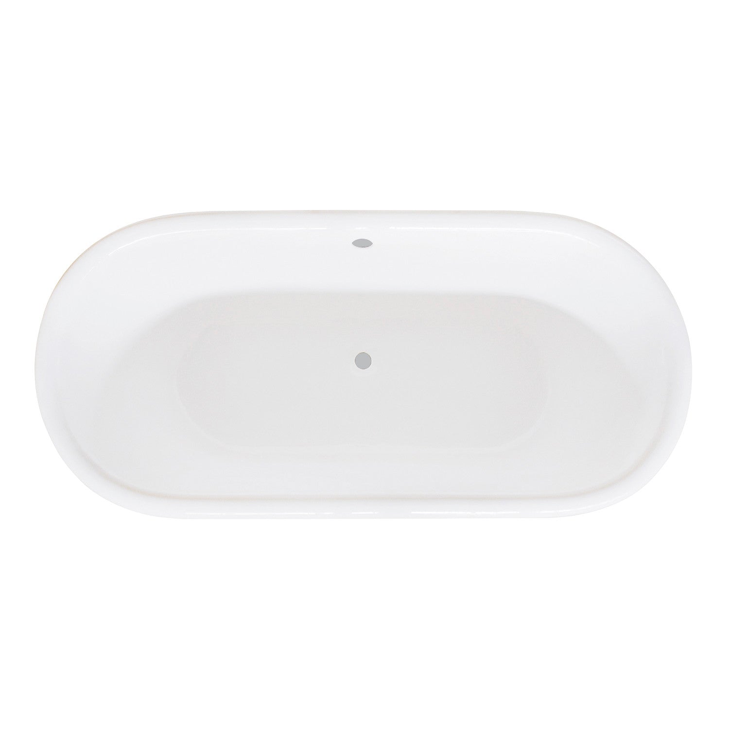 Aqua Eden VCTND663025 66" Cast Iron Oval Double Ended Pedestal Tub (No Faucet Drillings), White