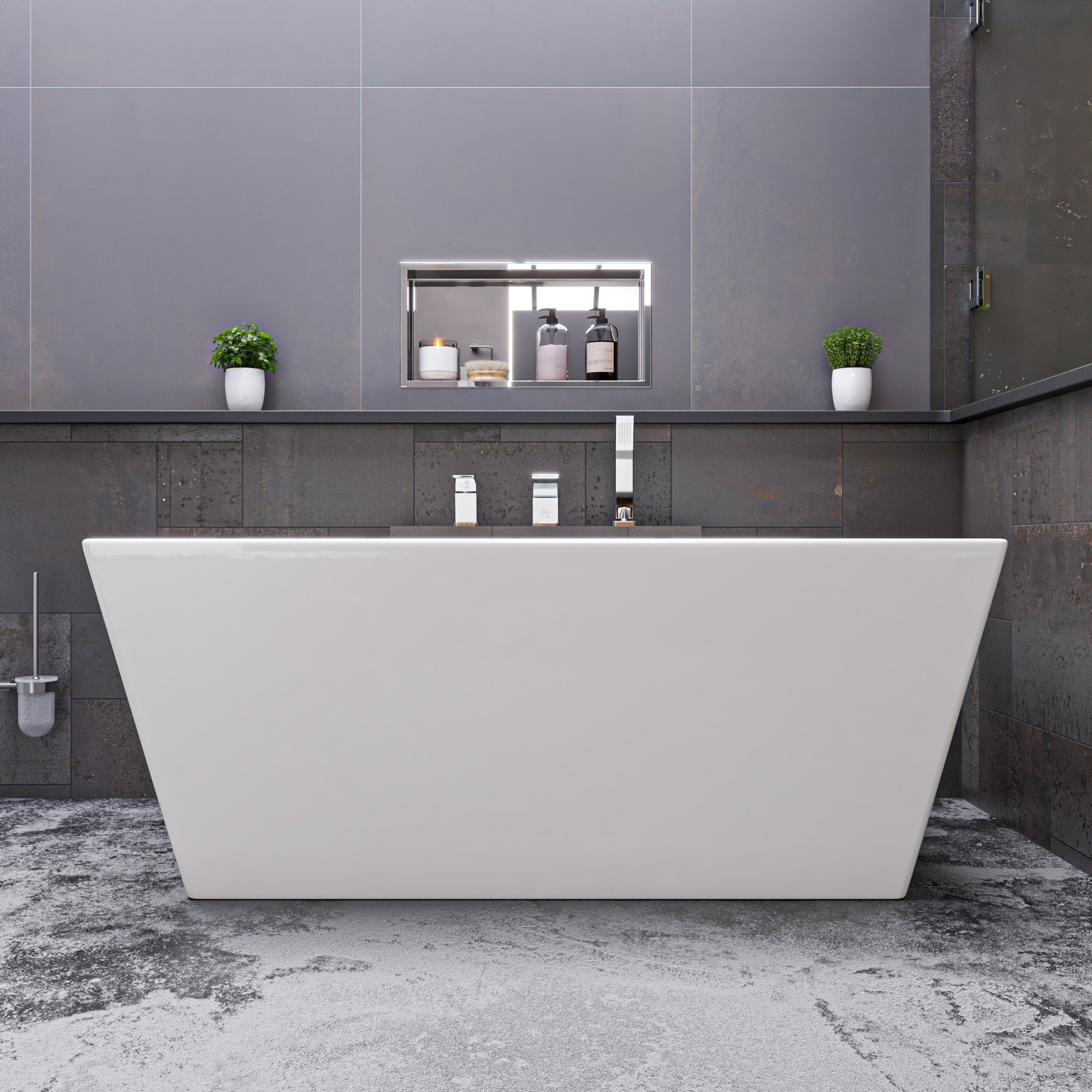 ALFI AB2464-PC Polished Chrome Deck Mounted 3 Hole Tub Filler & Shower Head