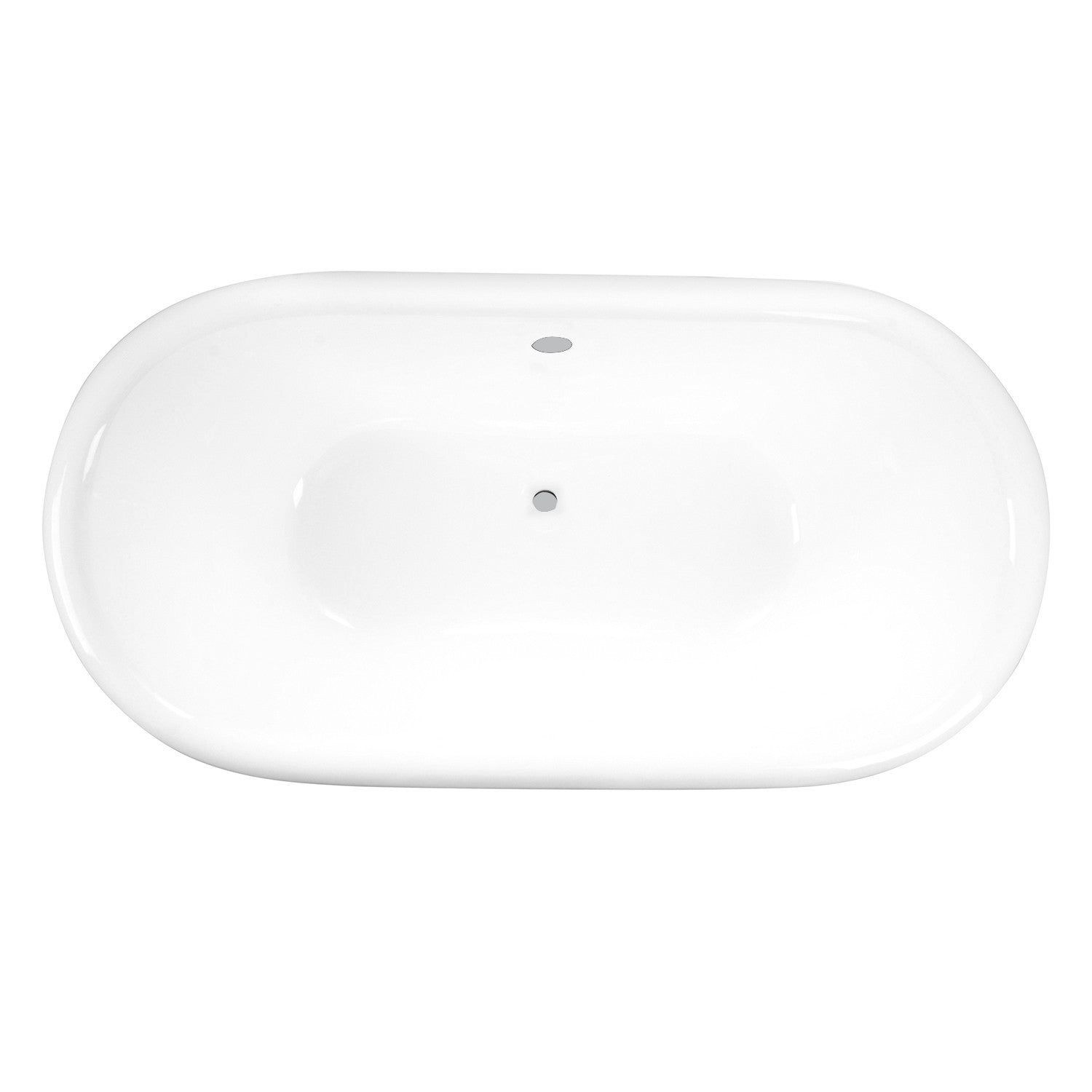 Aqua Eden VCTND663024 66" Cast Iron Oval Double Ended Pedestal Tub (No Faucet Drillings), White