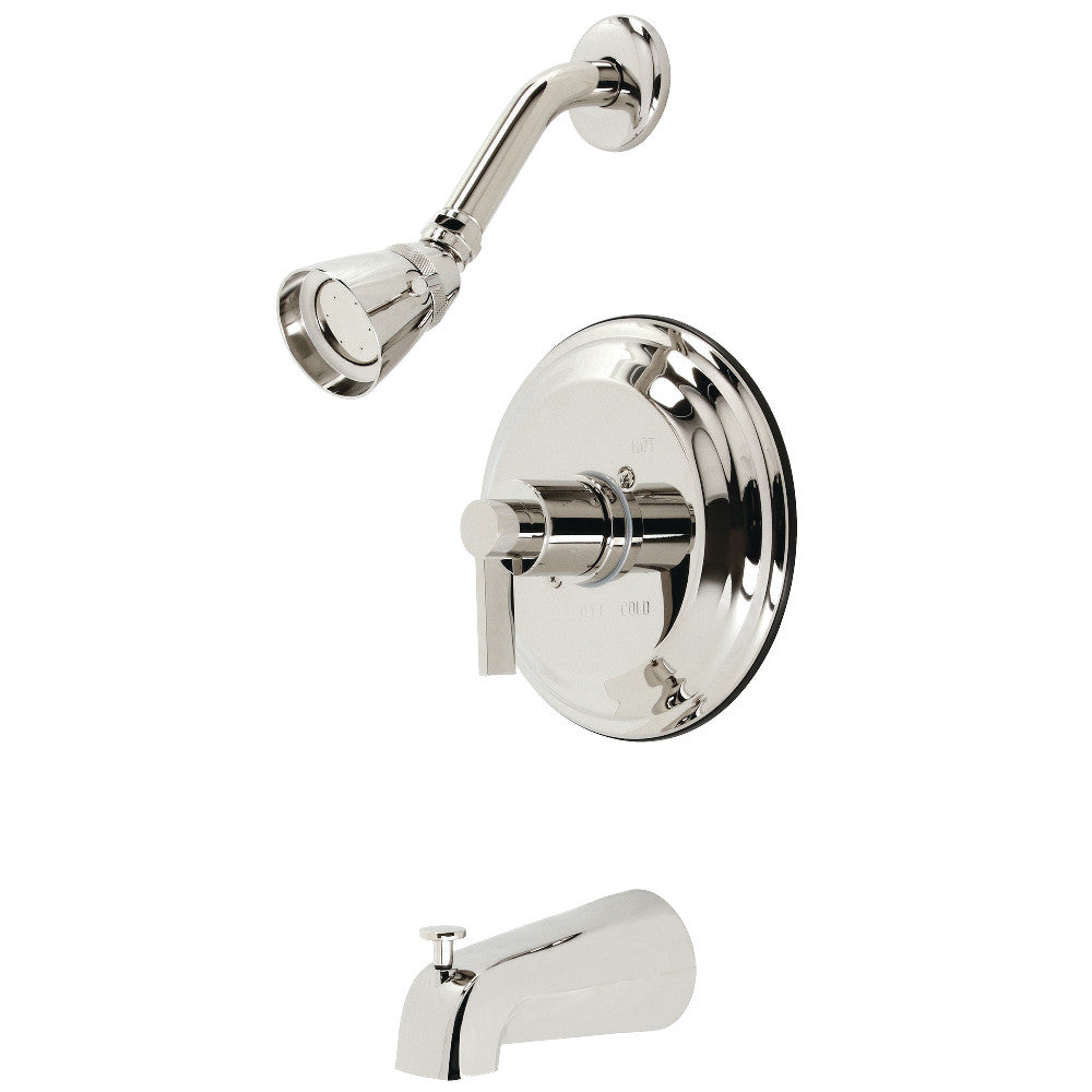 Kingston Brass KB3636NDL NuvoFusion Single-Handle Pressure Balanced Tub and Shower Faucet, Polished Nickel