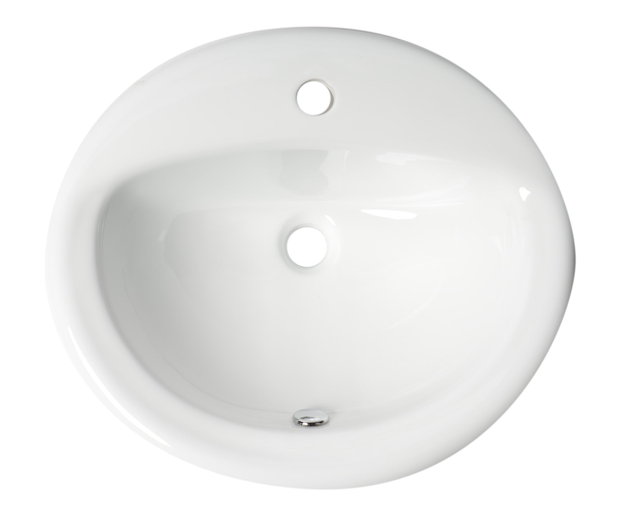 ALFI ABC802 White 21" Oval Drop In Ceramic Sink with Faucet Hole