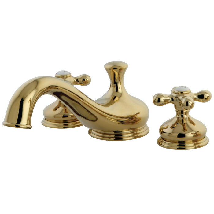 Kingston Brass KS3332AX Heritage Two-Handle Deck Mount Roman Tub Faucet, Polished Brass