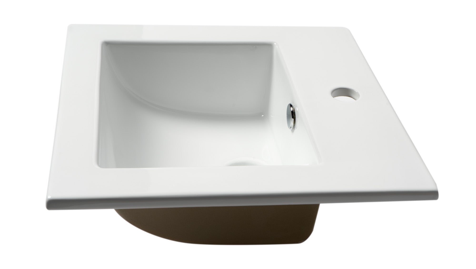 ALFI ABC801 White 17" Square Drop In Ceramic Sink with Faucet Hole