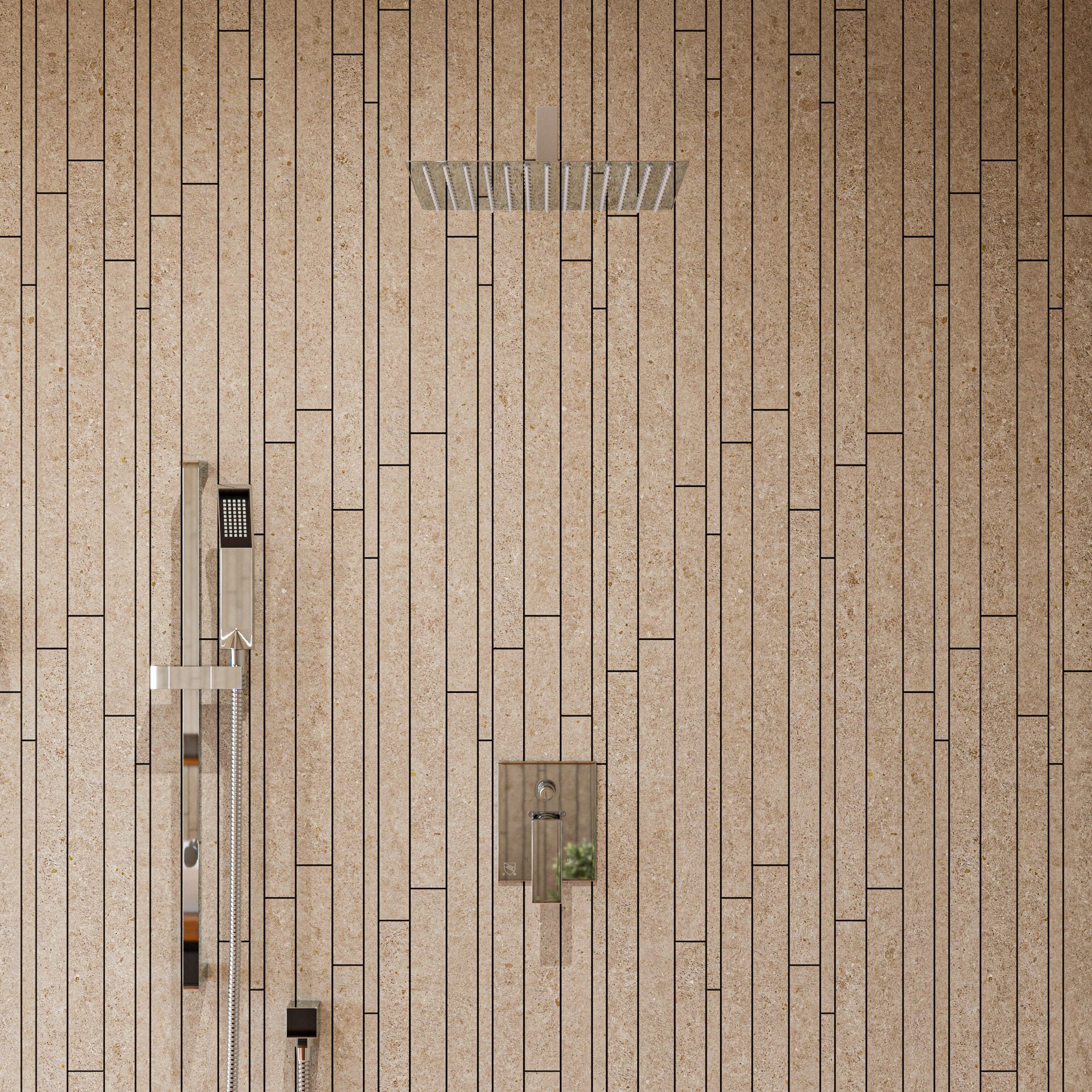 ALFI RAIN12S-PSS Solid Polished Stainless Steel 12" Square Ultra Thin Rain Shower Head