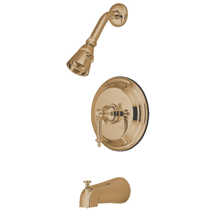 Kingston Brass KB2632TL Templeton Single-Handle Pressure Balanced Tub and Shower Faucet, Polished Brass