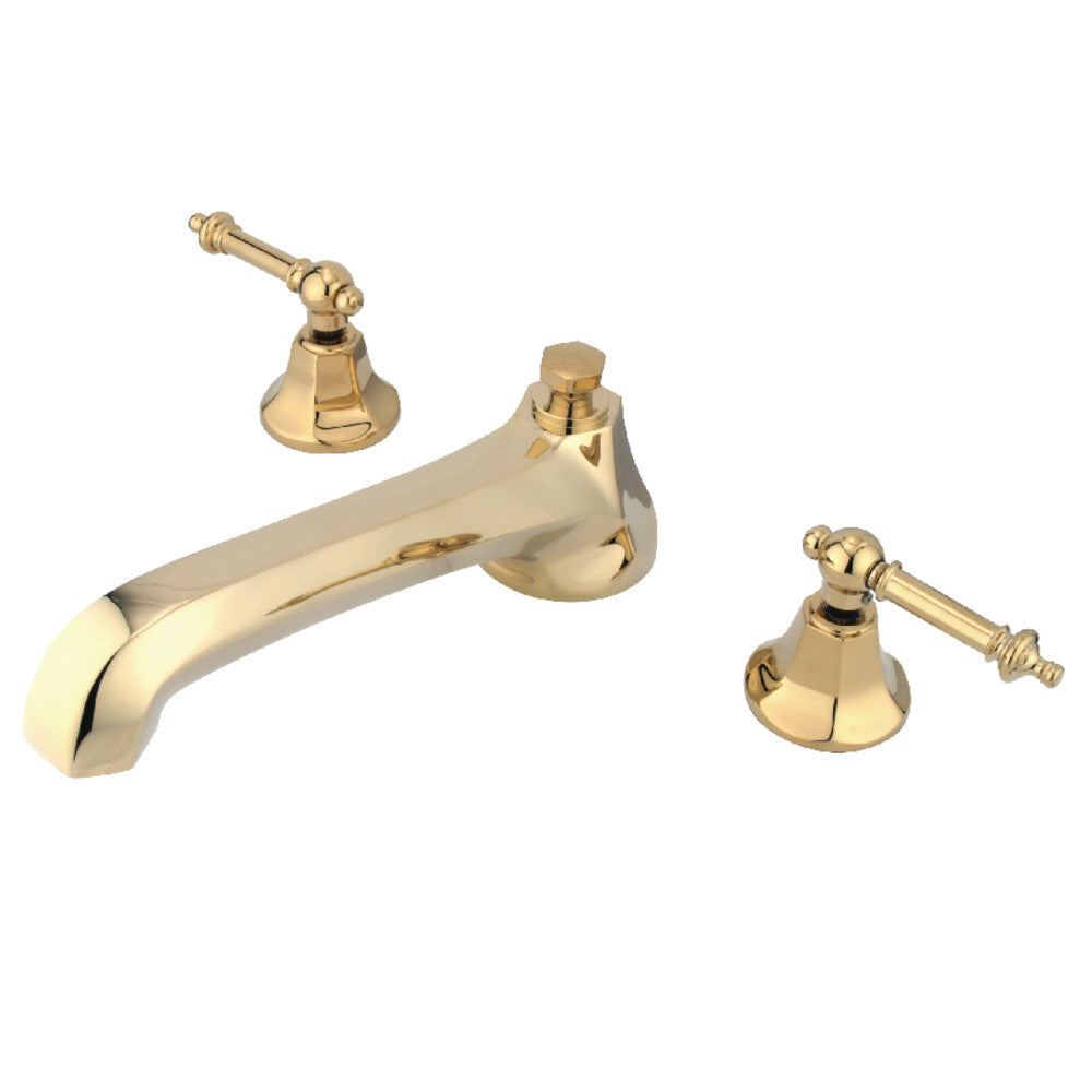 Kingston Brass KS4302TL Metropolitan Two-Handle Deck Mount Roman Tub Faucet, Polished Brass