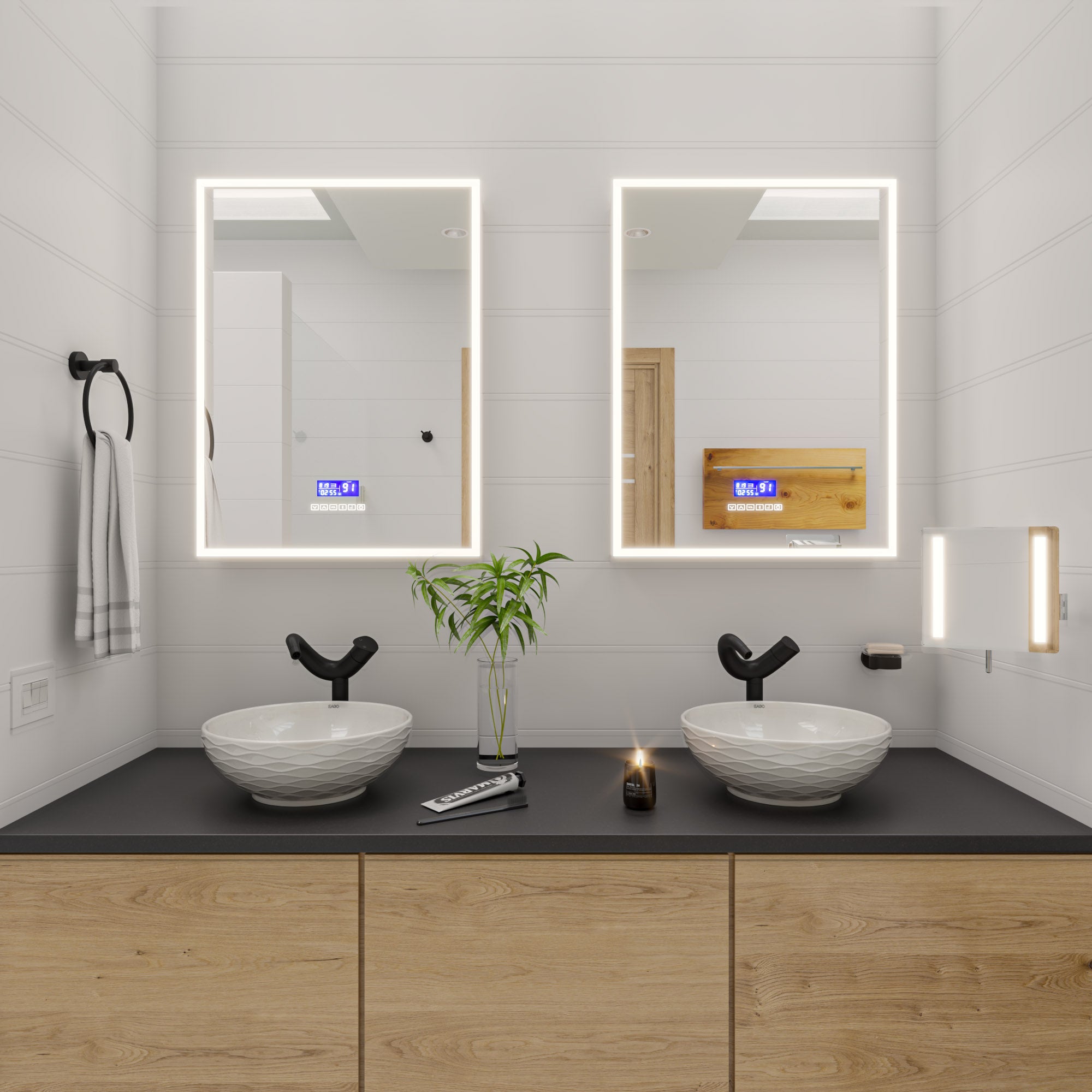 ALFI AB1570-BM Black Matte Tall Wave Single Lever Bathroom Faucet