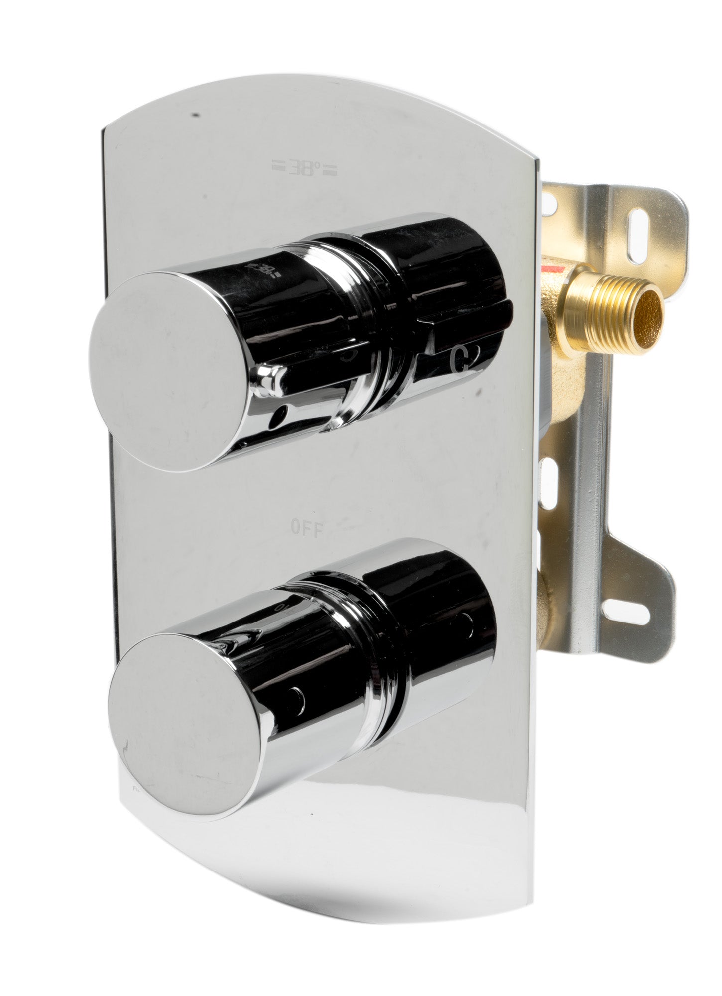 ALFI AB3809-PC Polished Chrome Round Knob 1 Way Thermostatic Shower Mixer