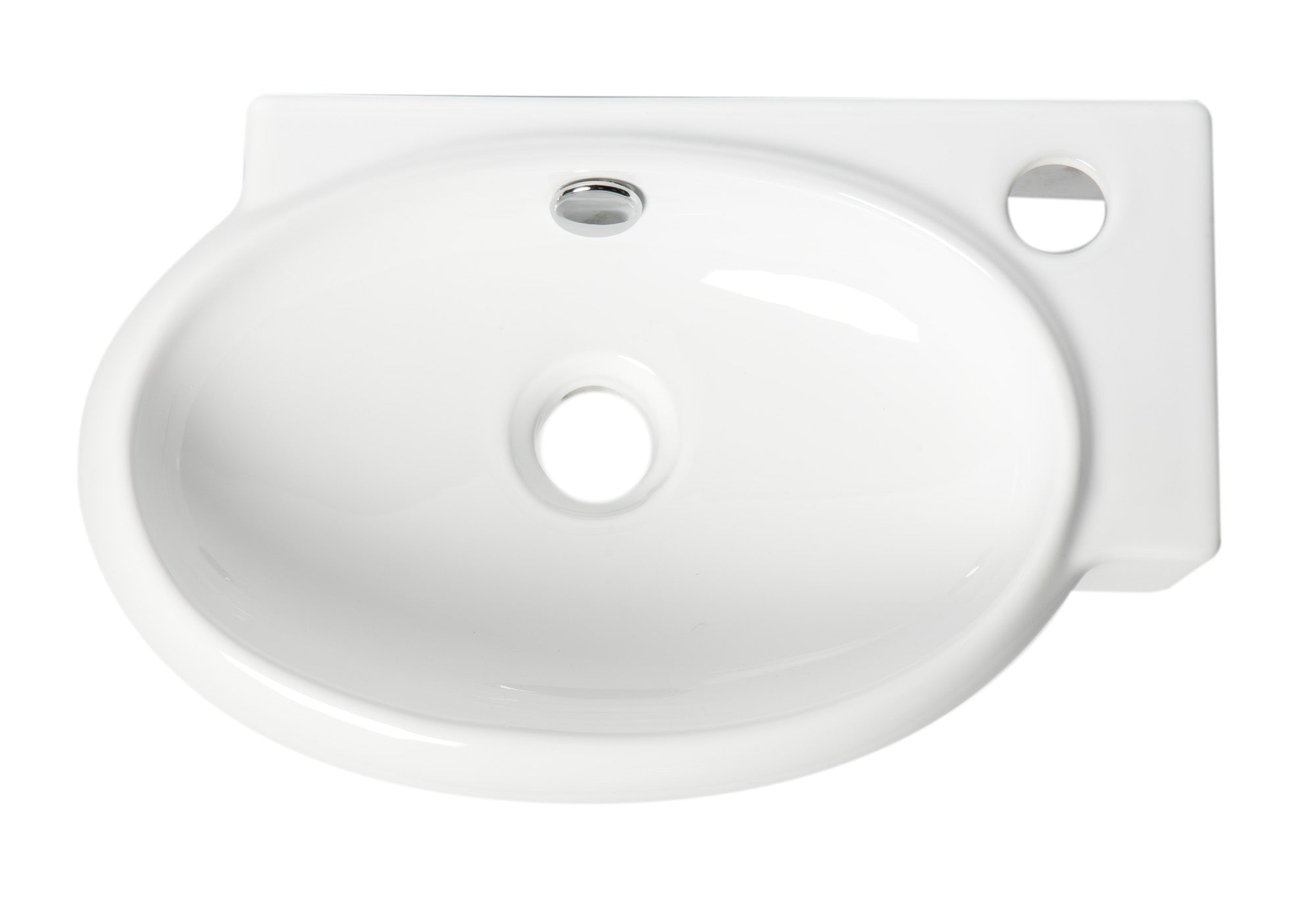 ALFI ABC117 White 17" Small Wall Mounted Ceramic Sink with Faucet Hole