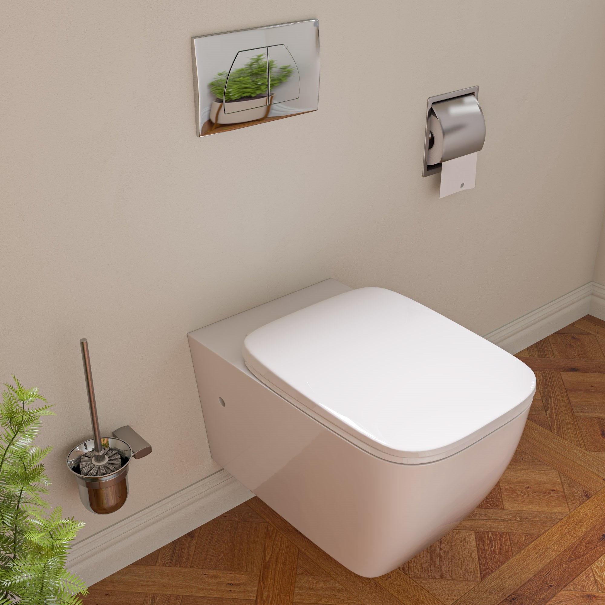 EAGO WD390 White Modern Ceramic Wall Mounted Toilet Bowl