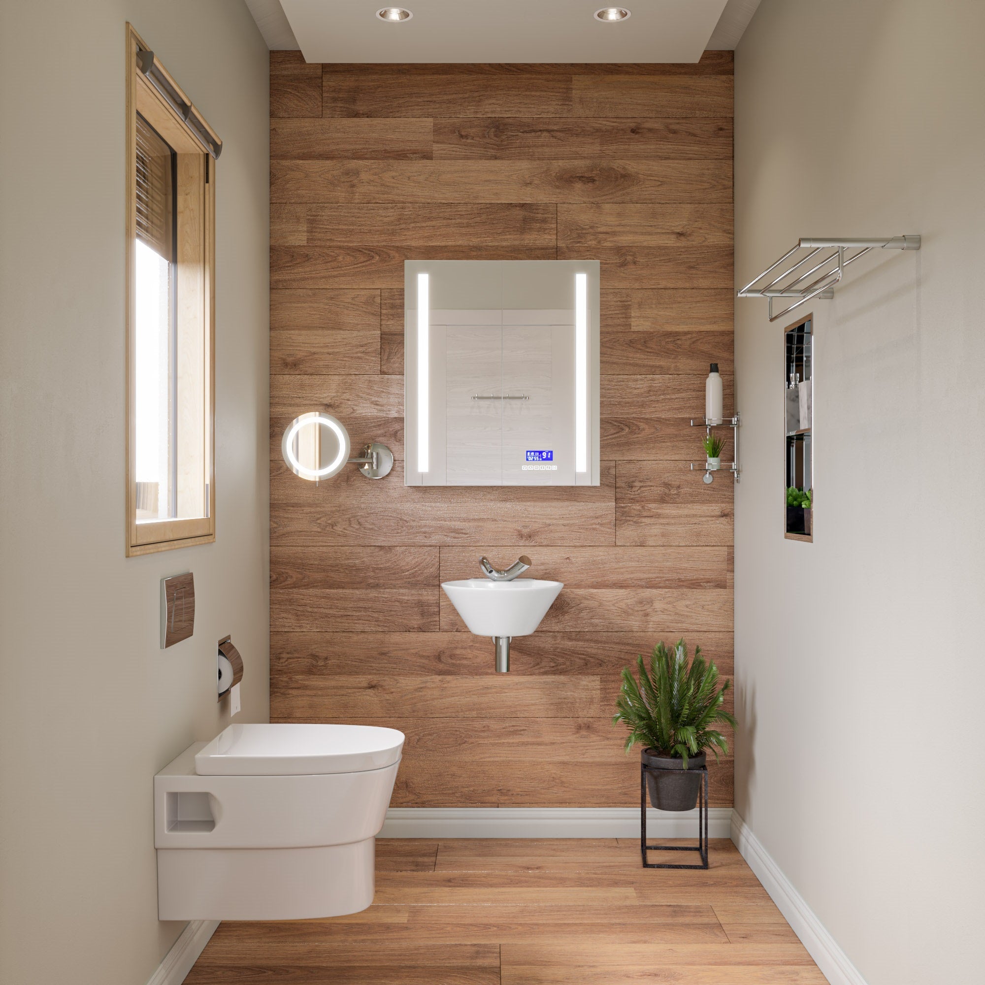 EAGO WD332 Round Modern Wall Mount Dual Flush Toilet Bowl