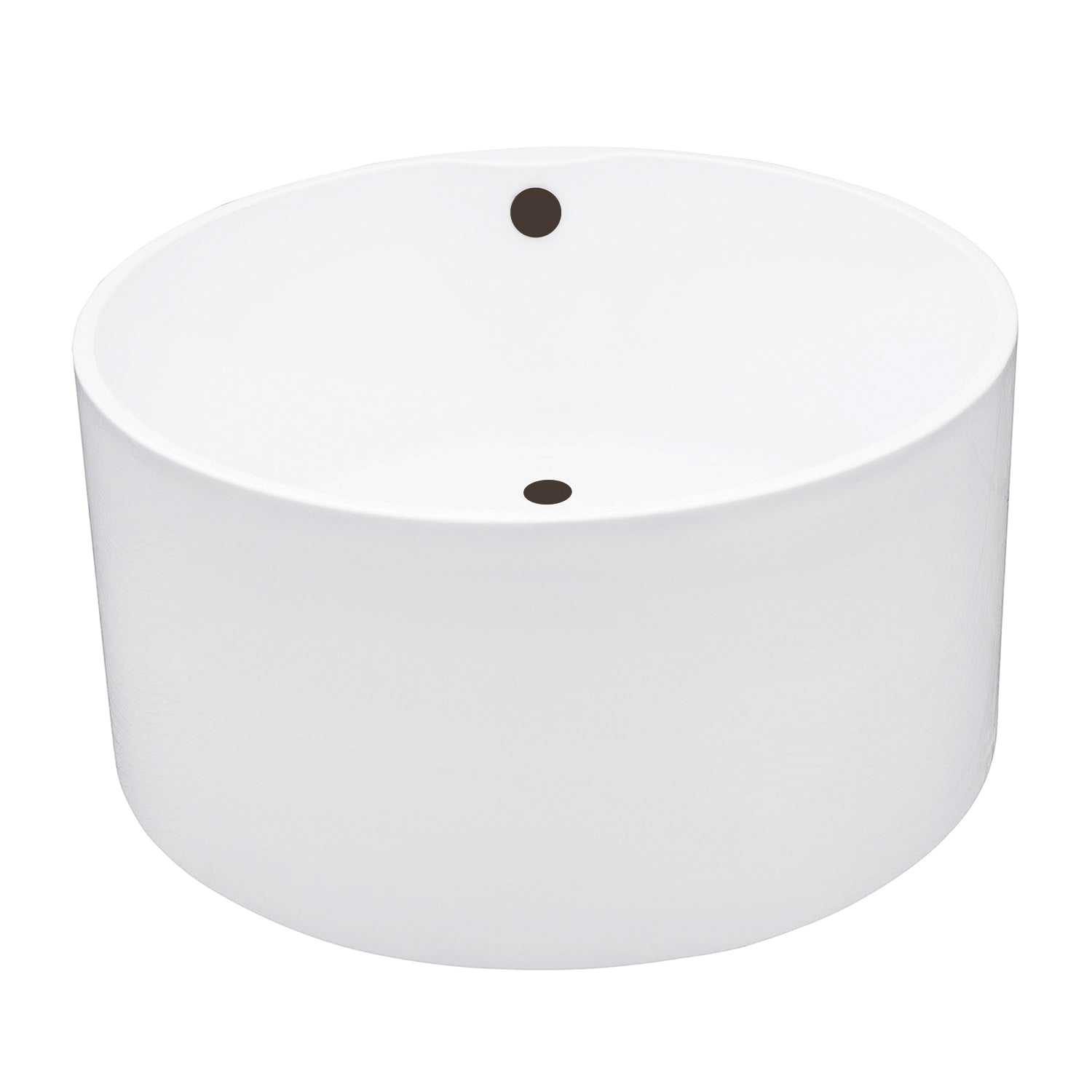 Kingston Brass VTRO454523M5 45" Acrylic Round Double Ended Freestanding Tub with Overflow/Drain Assembly, Glossy White/Oil Rubbed Bronze