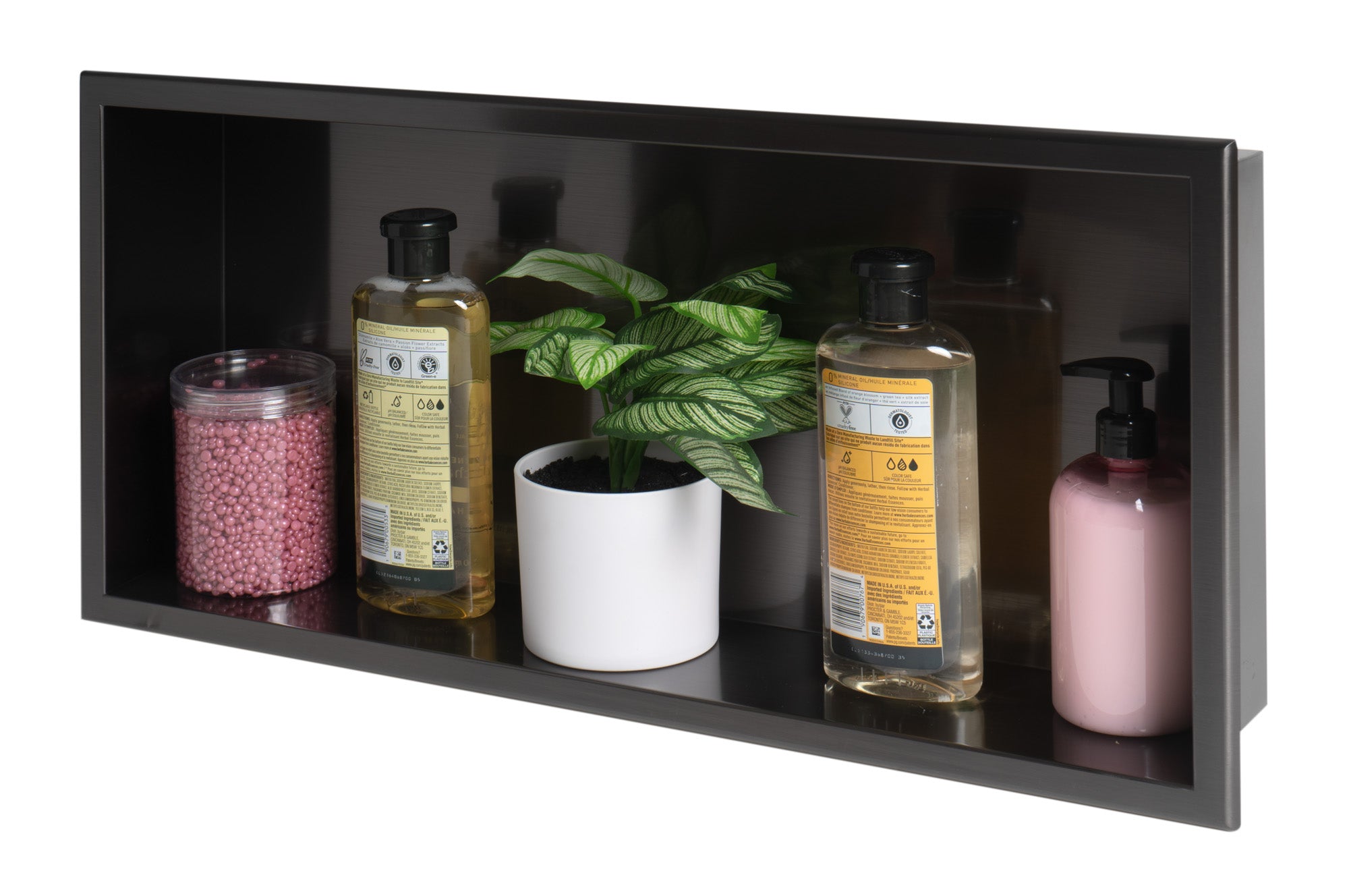 ALFI ABNP2412-BB 24" x 12" Brushed Black PVD Stainless Steel Horizontal Single Shelf Shower Niche