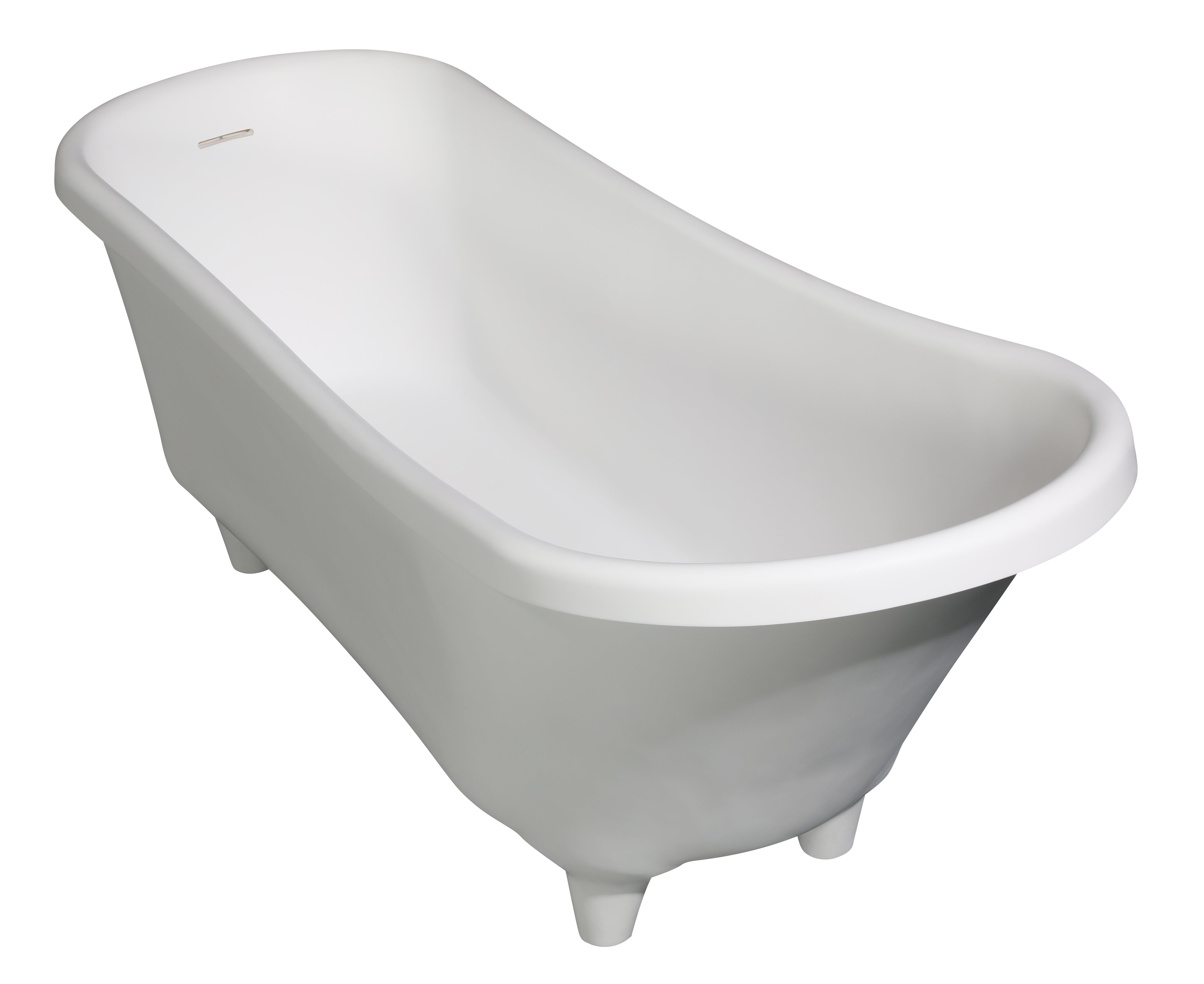 ALFI AB9960 67" White Matte Clawfoot Solid Surface Resin Bathtub