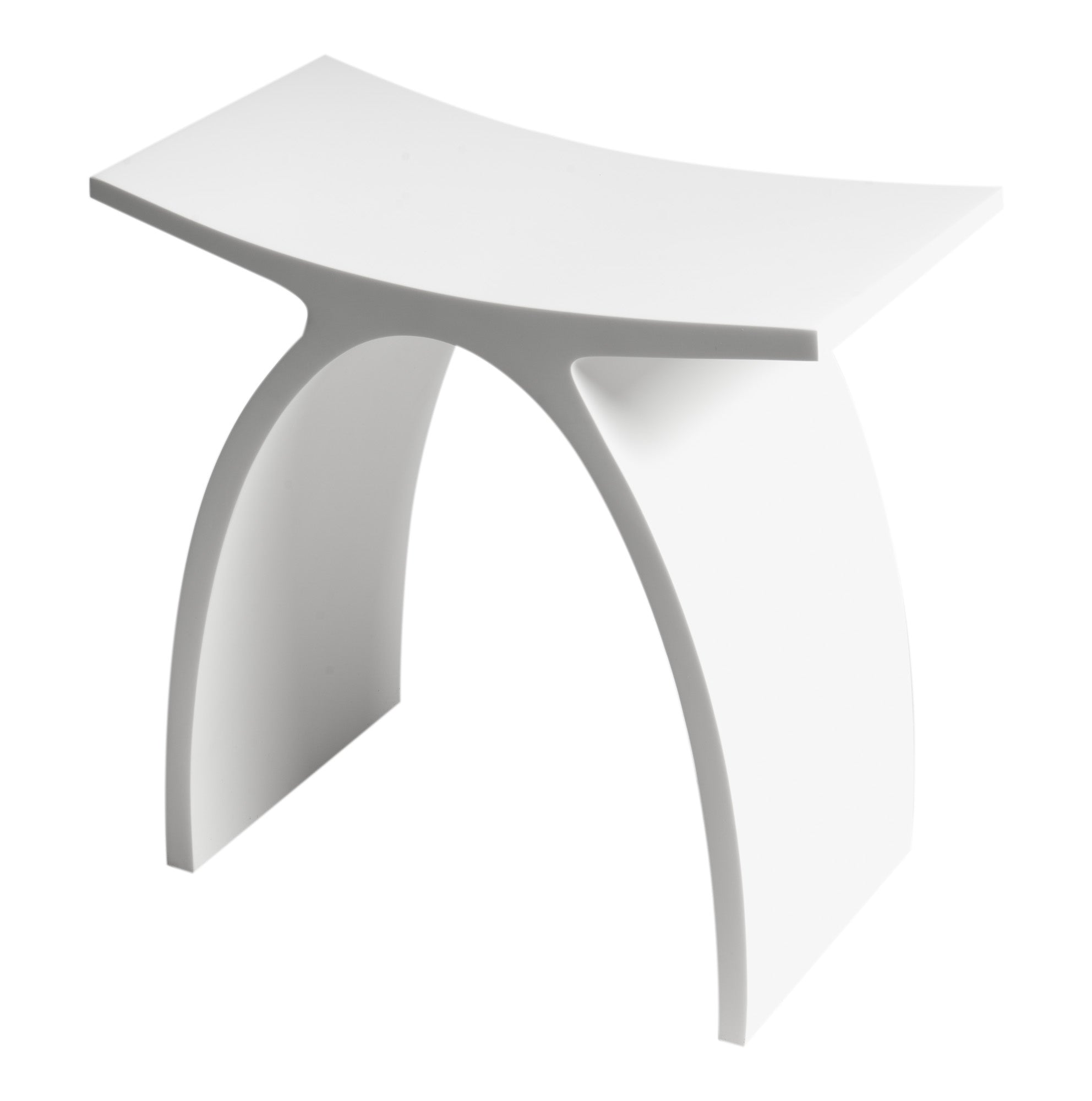 ALFI ABST77 Arched White Matte Solid Surface Resin Bathroom / Shower Stool