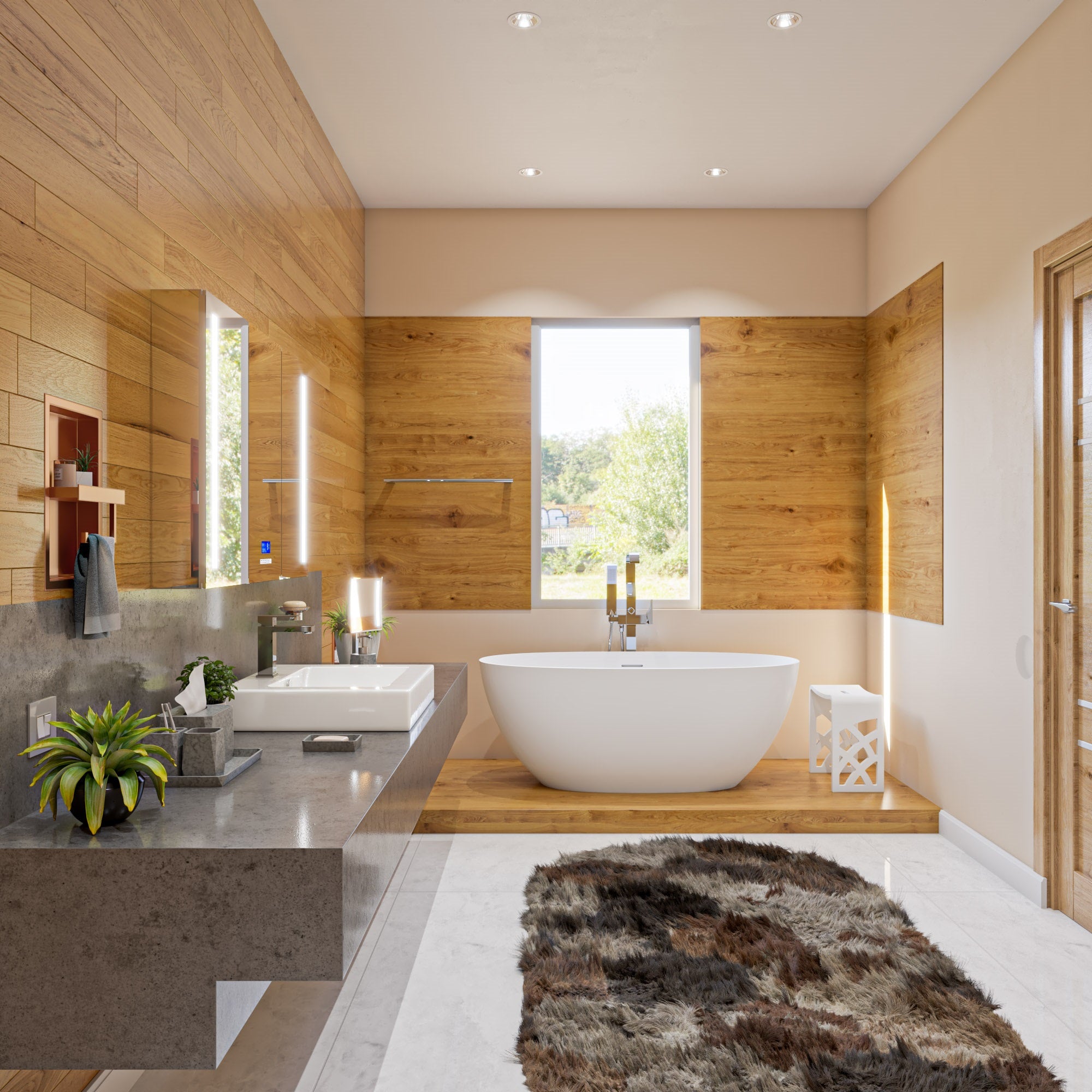 ALFI AB9975 59" White Oval Solid Surface Resin Soaking Bathtub