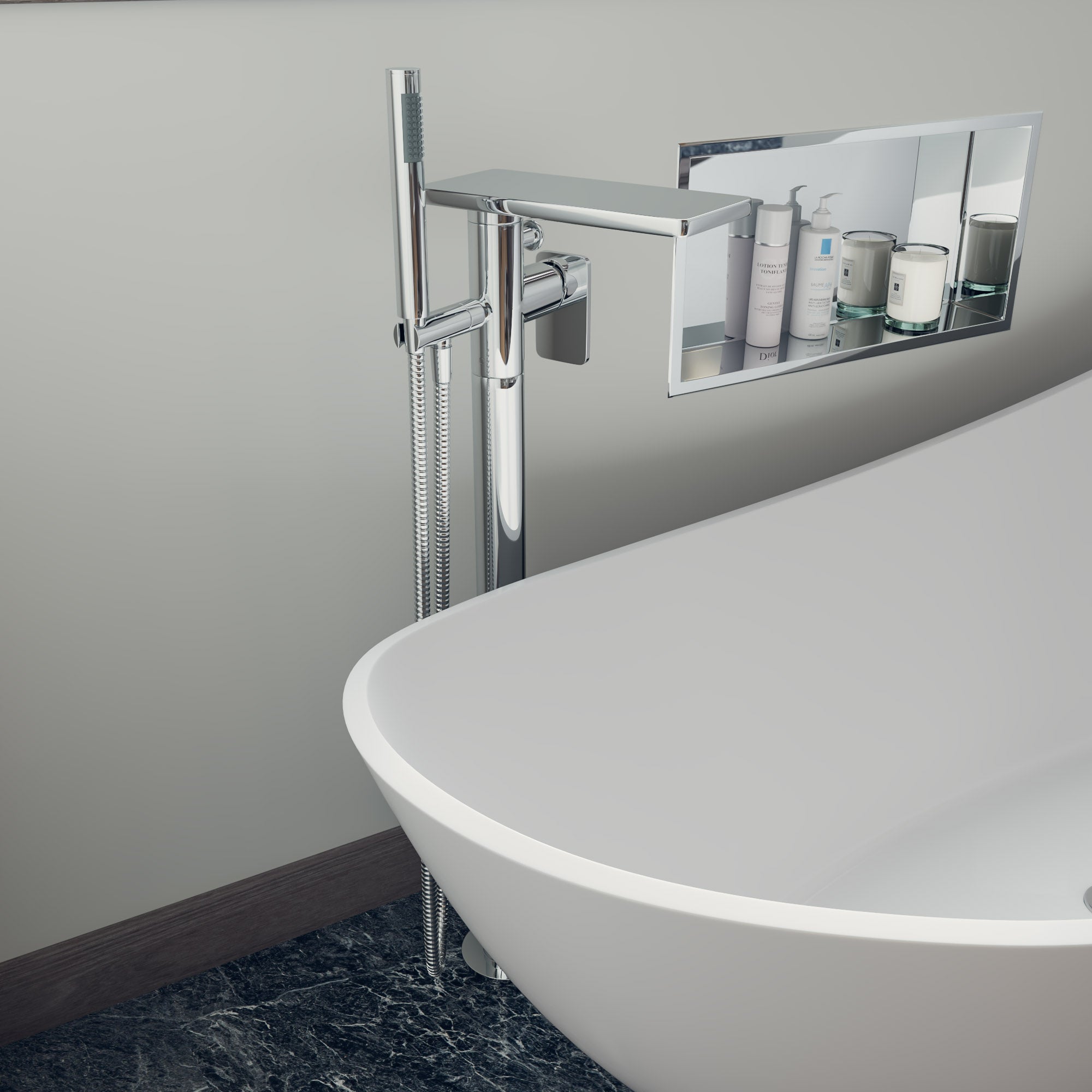 ALFI AB2875-PC Polished Chrome Free Standing Floor Mounted Bath Tub Filler
