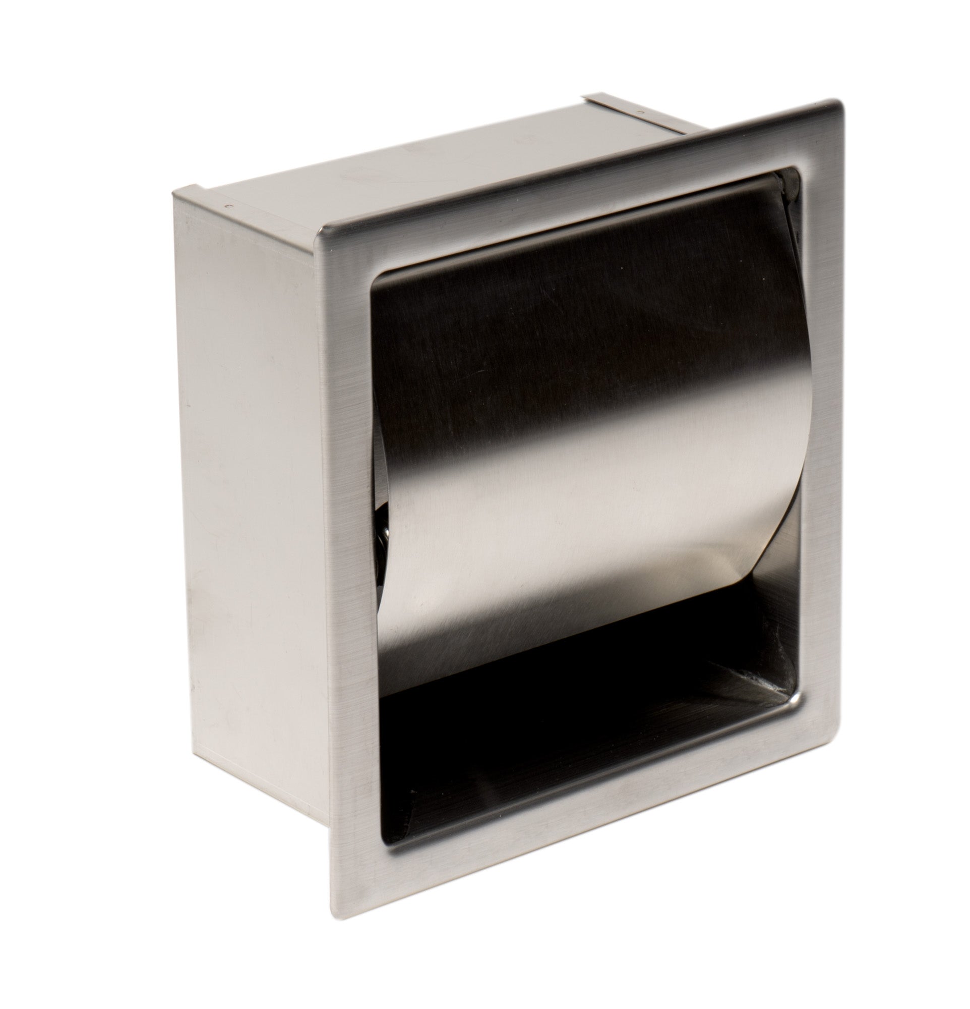 ALFI ABTP77-BSS Brushed Stainless Steel Recessed Toilet Paper Holder with Cover