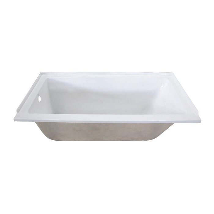 Aqua Eden VTPN603020L 60" Acrylic Rectangular Drop-In Tub, Left Hand Drain, Glossy White