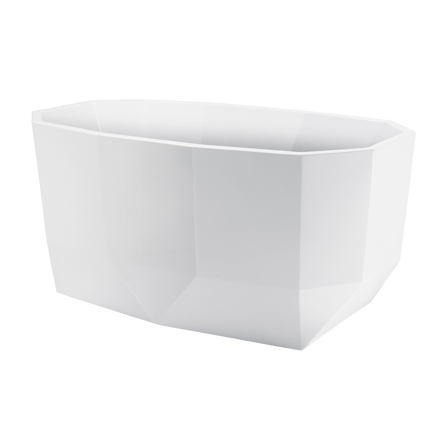Kingston Brass VTSQ593024 59" Acrylic Oval Double Ended Freestanding Tub with Drain, Glossy White
