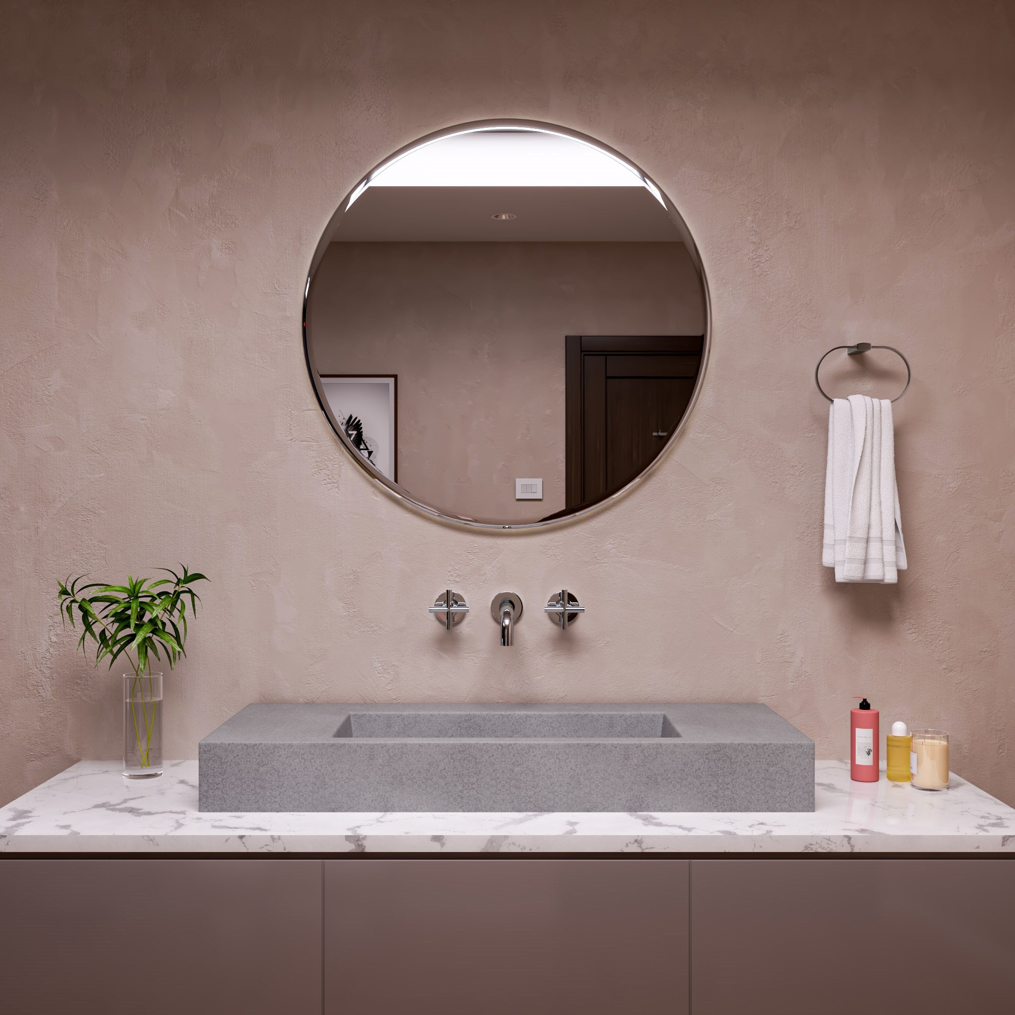 ALFI ABCO48R 48" Solid Concrete Rectangular Countertop Sink