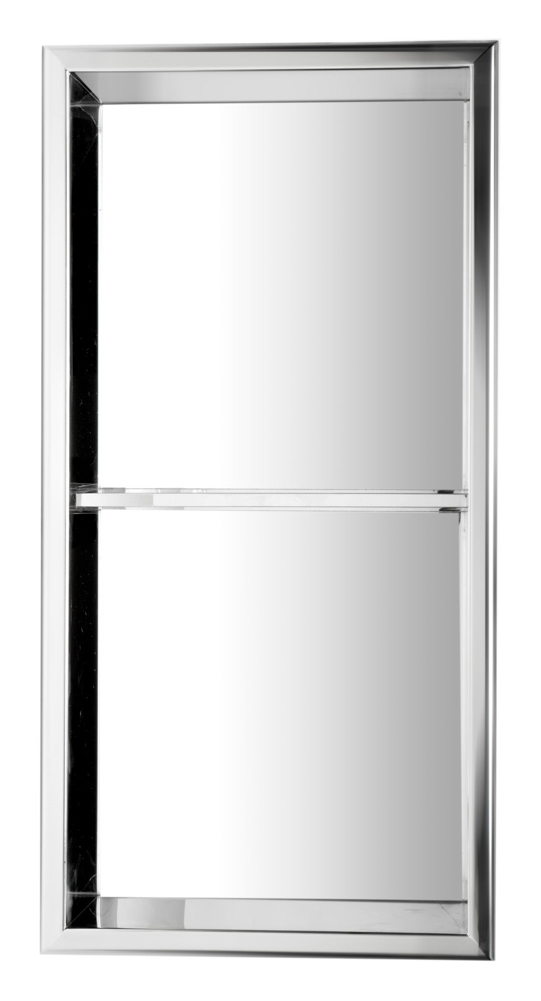 ALFI ABN1224-PSS 12 x 24 Polished Stainless Steel Vertical Double Shelf Bath Shower Niche