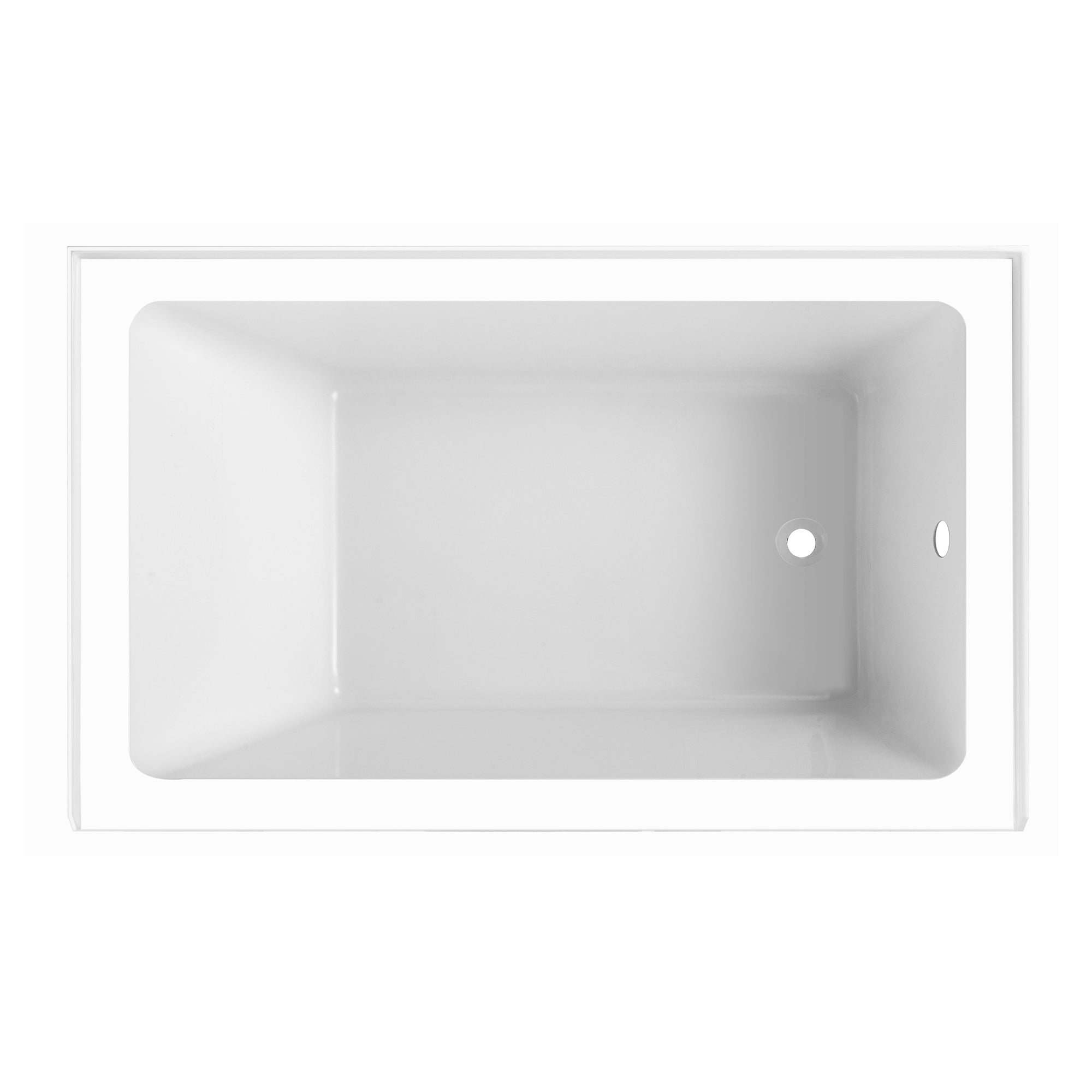 Aqua Eden VTAP5436R22 54" Acrylic Rectangular 3-Wall Alcove Tub, Right Hand Drain, Glossy White