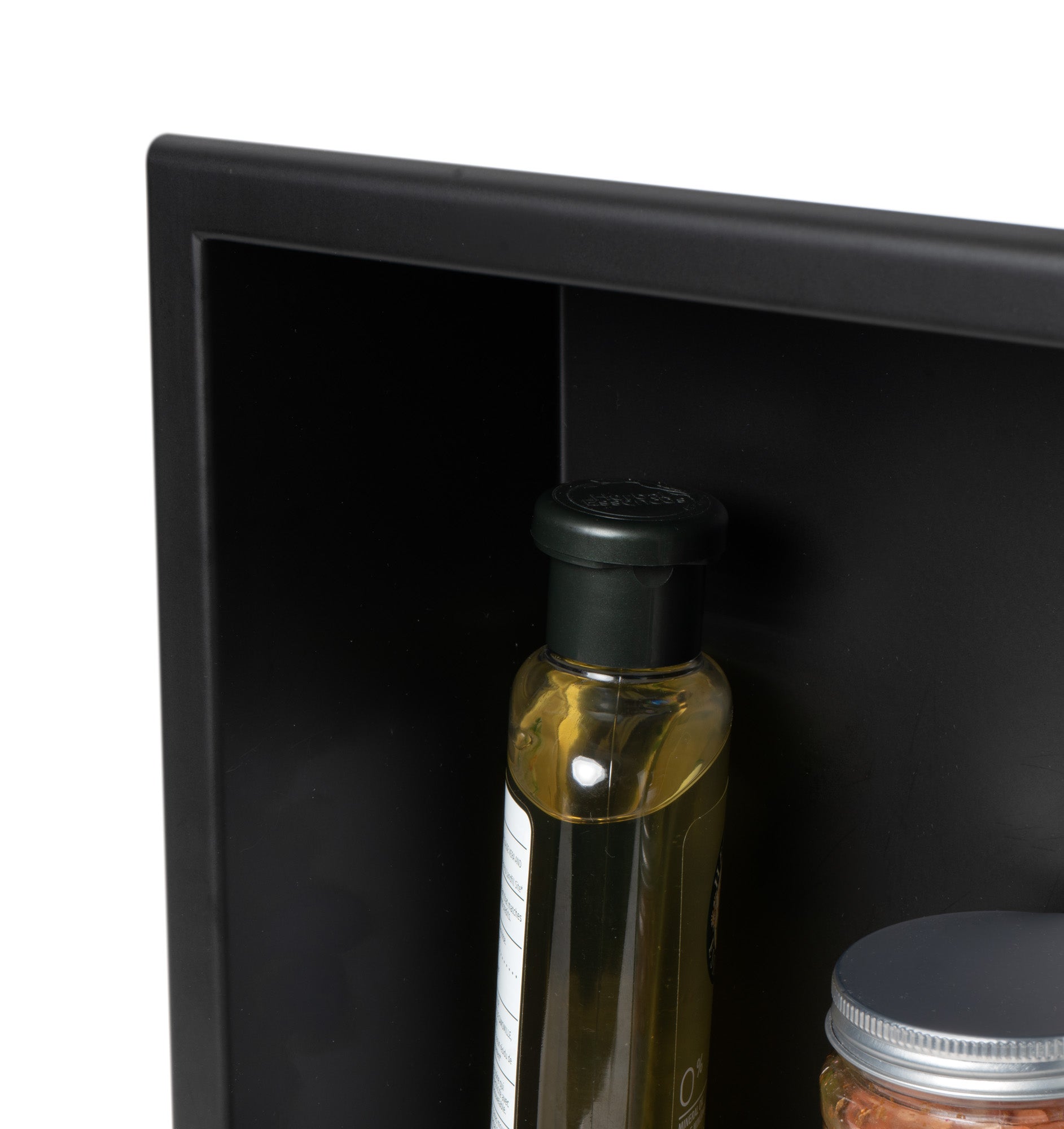 ALFI ABNC1212-BLA 12" x 12" Black Matte Stainless Steel Square Single Shelf Bath Shower Niche