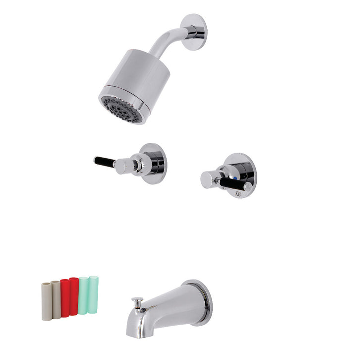 Kingston Brass KBX8141DKL Kaiser Double-Handle Tub and Shower Faucet, Polished Chrome