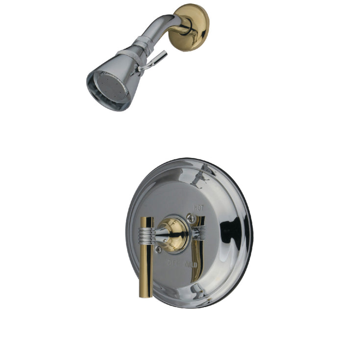 Kingston Brass KB2634MLSO Milano Single-Handle Pressure Balanced Shower Faucet, Polished Chrome/Polished Brass