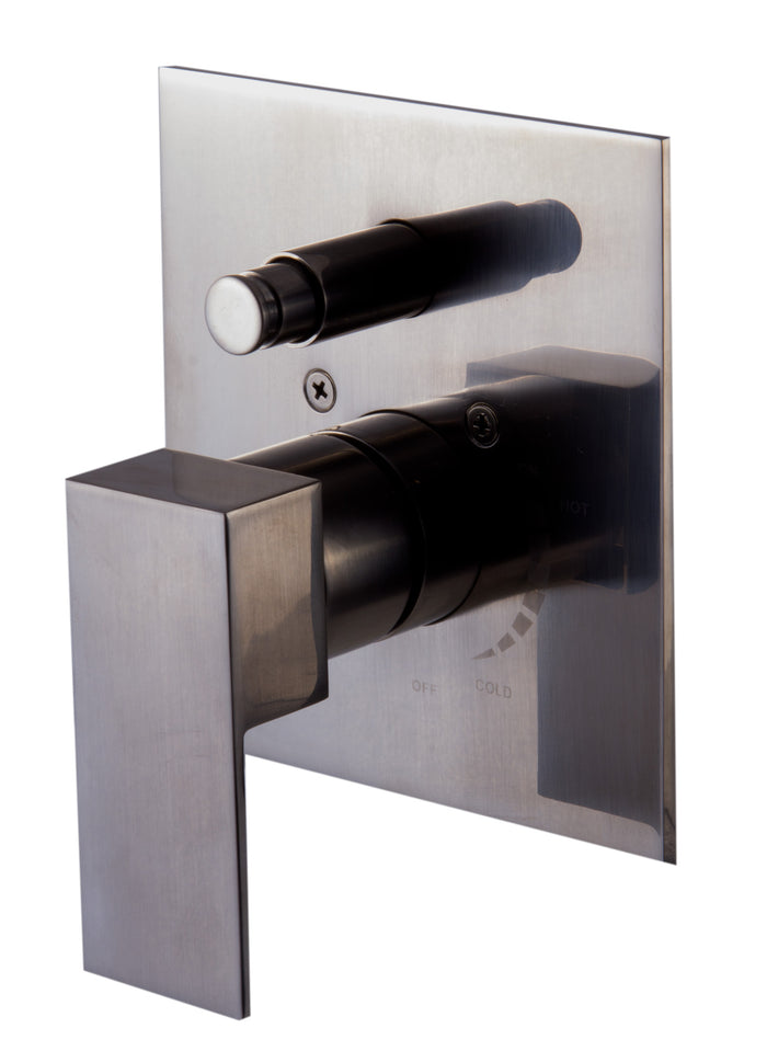 ALFI AB6801-BN Brushed Nickel Modern Square Pressure Balanced Shower Mixer with Diverter
