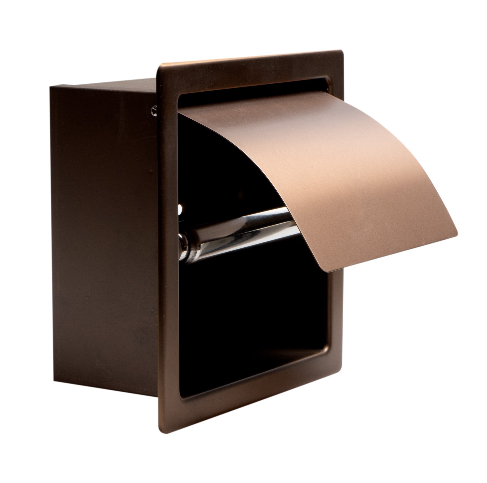 ALFI ABTPP77-BC PVD Brushed Copper Stainless Steel Recessed Toilet Paper Holder with Cover