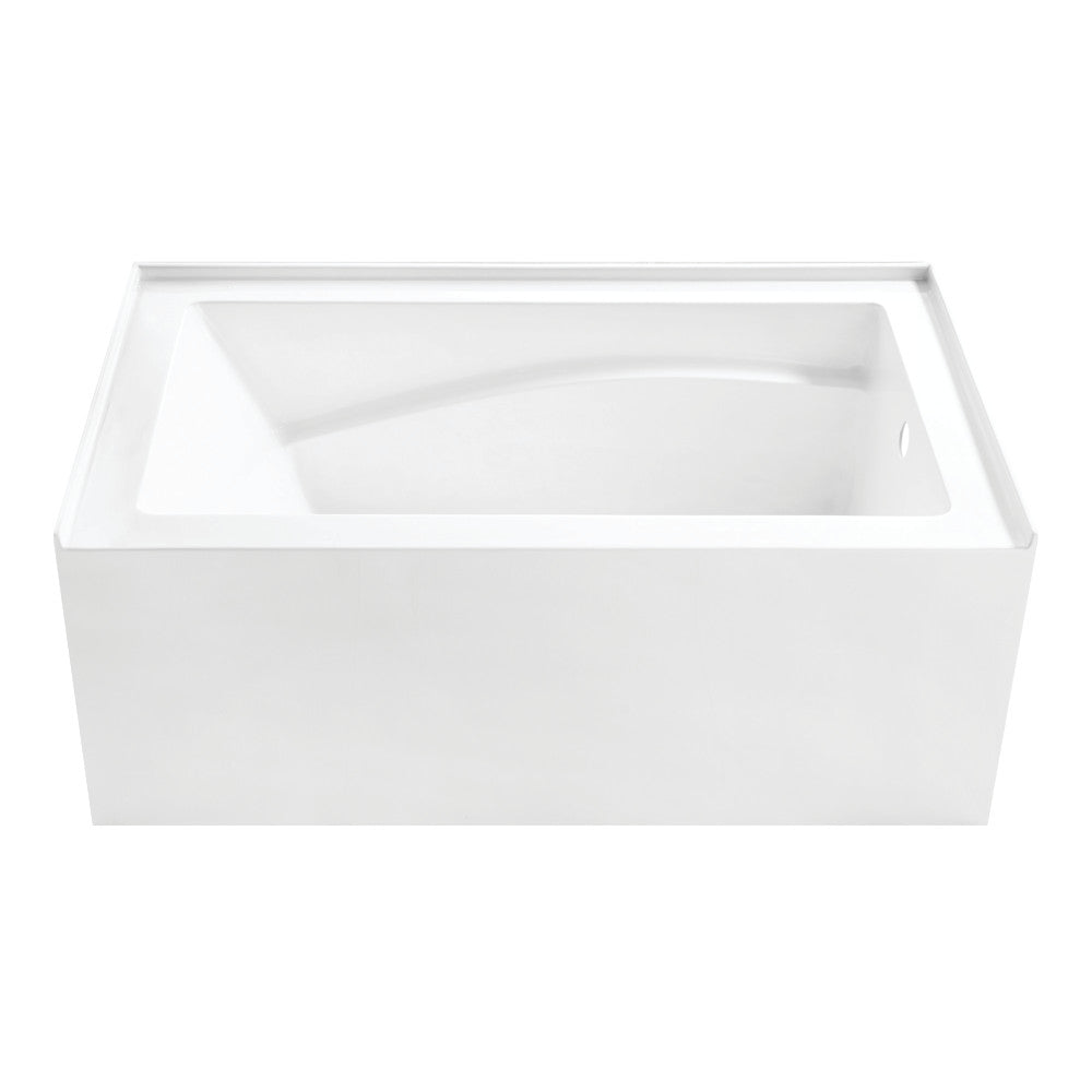 Aqua Eden VTAM5432R22D 54" Acrylic Rectangular 3-Wall Alcove Tub, Right Hand Drain and Anti-Skid Surface, Glossy White