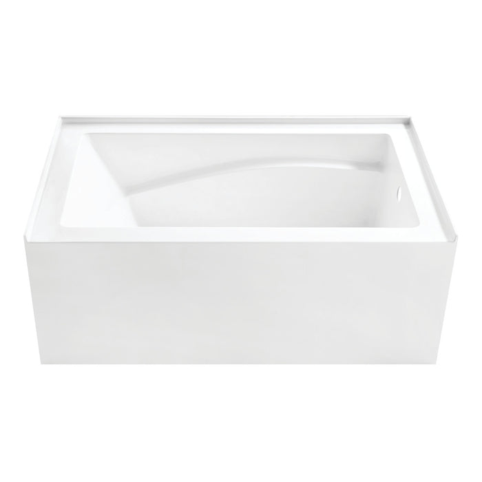 Aqua Eden VTAM5432R22D 54" Acrylic Rectangular 3-Wall Alcove Tub, Right Hand Drain and Anti-Skid Surface, Glossy White