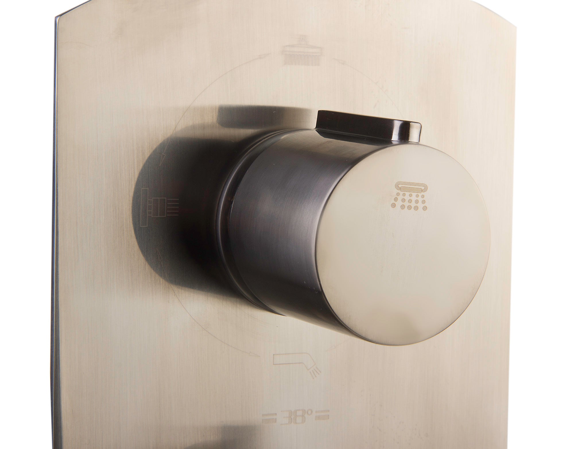 ALFI AB4101-BN Brushed Nickel Concealed 4-Way Thermostatic Valve Shower Mixer /w Round Knobs