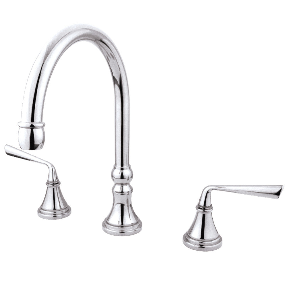 Kingston Brass KS2341ZL Silver Sage Two-Handle Deck Mount Roman Tub Faucet, Polished Chrome
