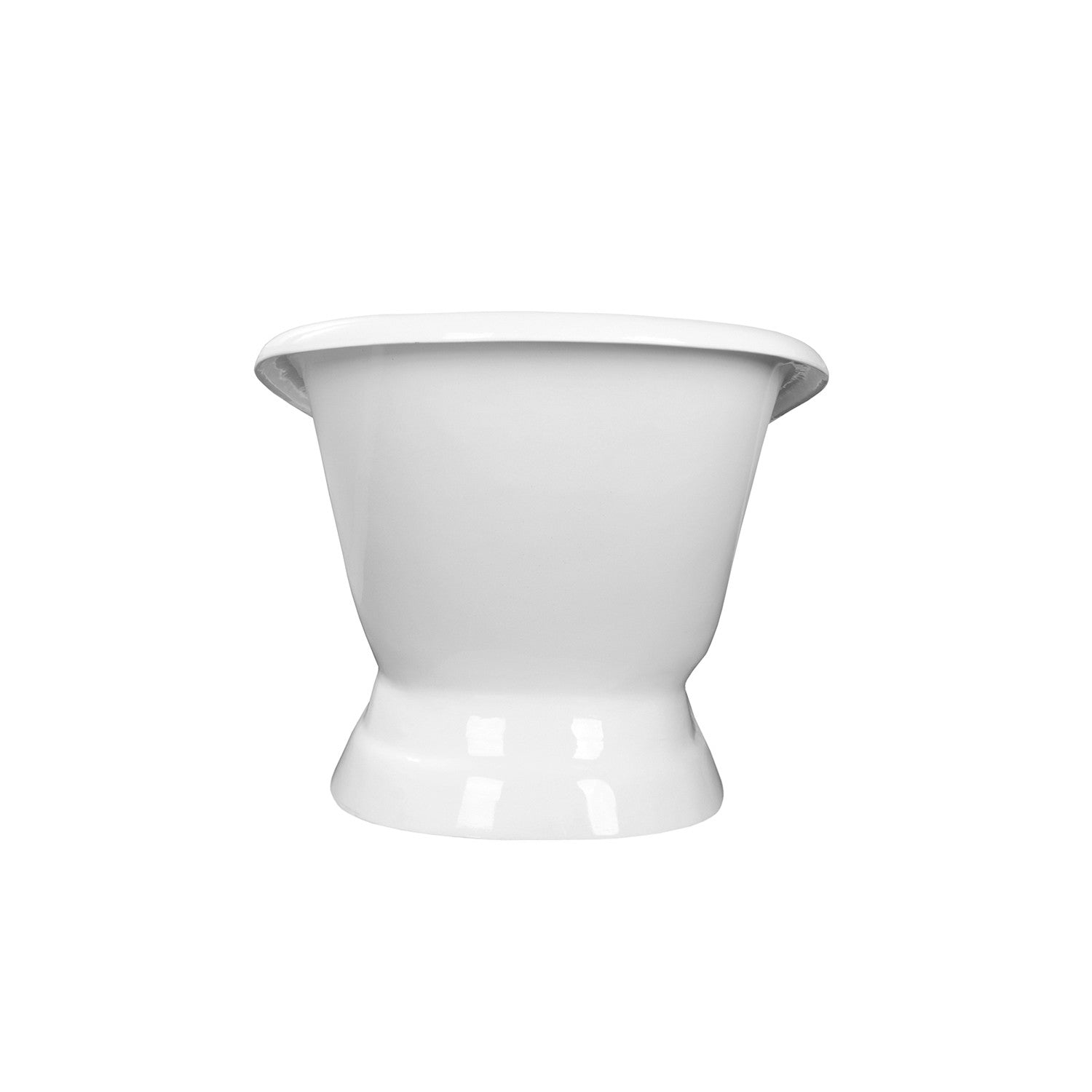 Aqua Eden VCTND663028 66" Cast Iron D-Shaped Single Slipper Pedestal Tub (No Faucet Drillings), White
