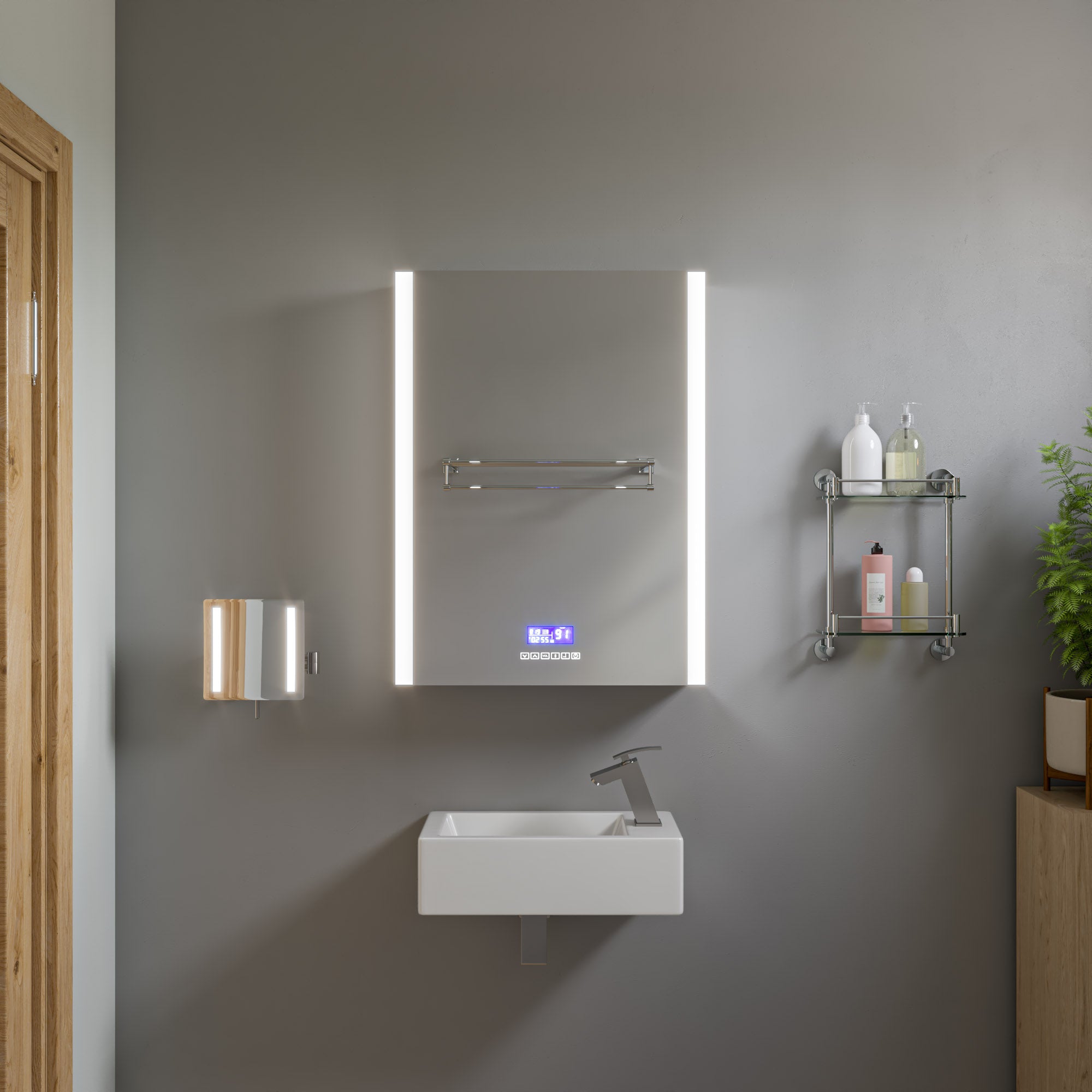 ALFI ABC116 White 20" Small Rectangular Wall Mounted Ceramic Sink with Faucet Hole