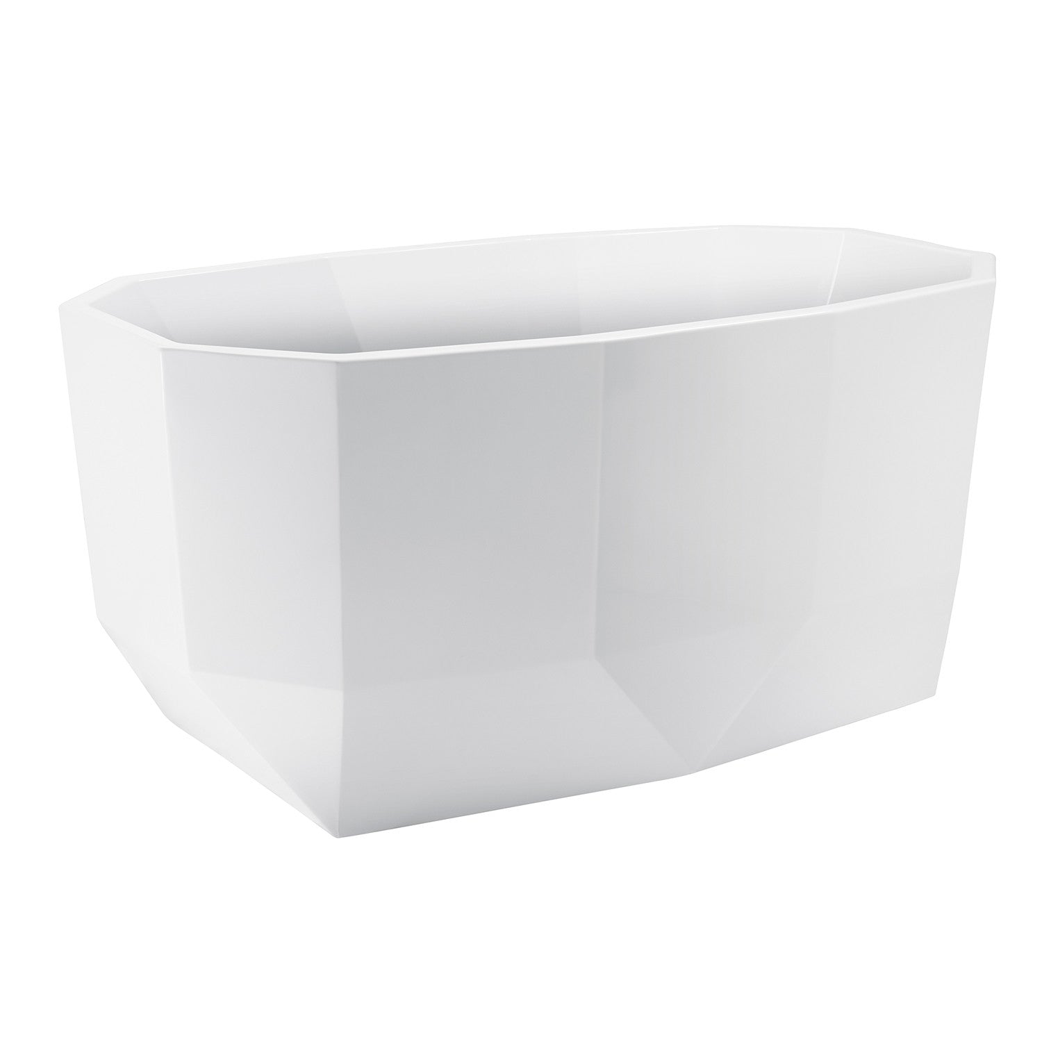 Kingston Brass VTSQ593024 59" Acrylic Oval Double Ended Freestanding Tub with Drain, Glossy White